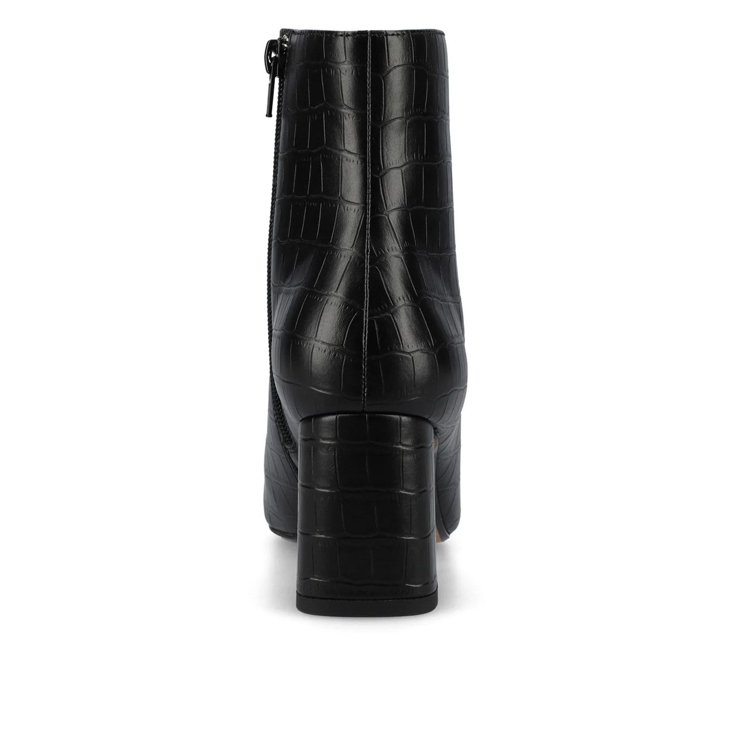 HAYLINN VEGAN LEATHER BOOTIES IN WIDE - Black Croc - Image 6
