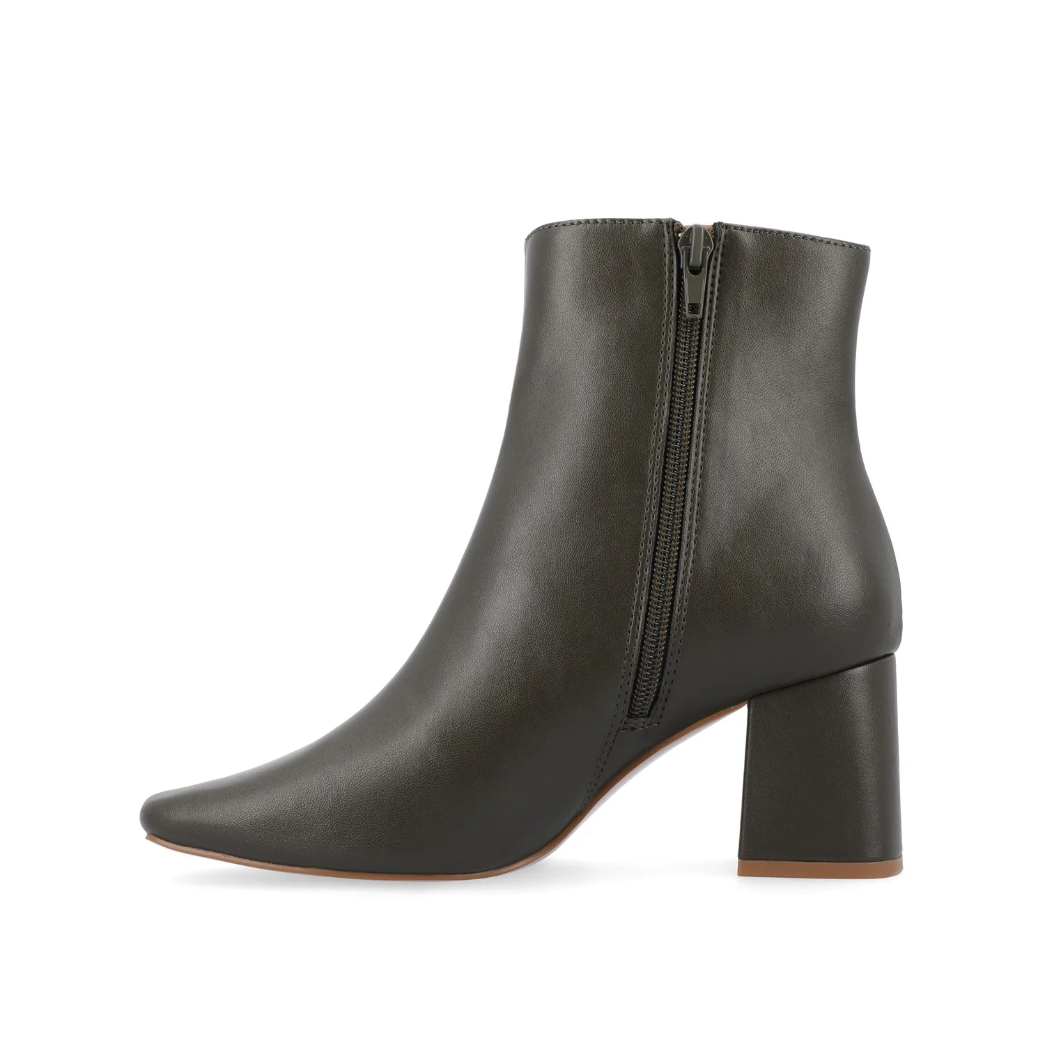 HAYLINN VEGAN LEATHER BOOTIES IN WIDE - Green PU - Image 3