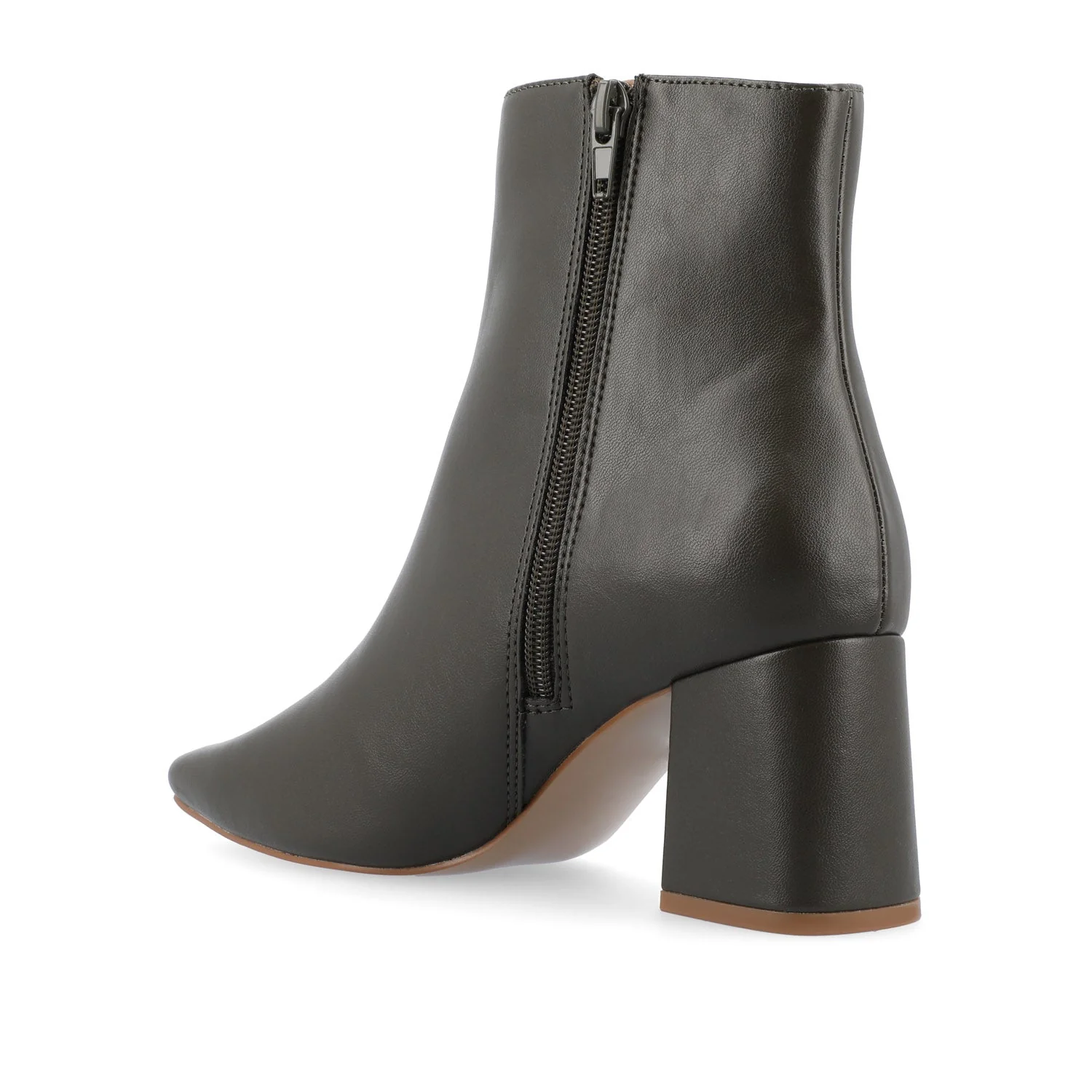 HAYLINN VEGAN LEATHER BOOTIES IN WIDE - Green PU - Image 4