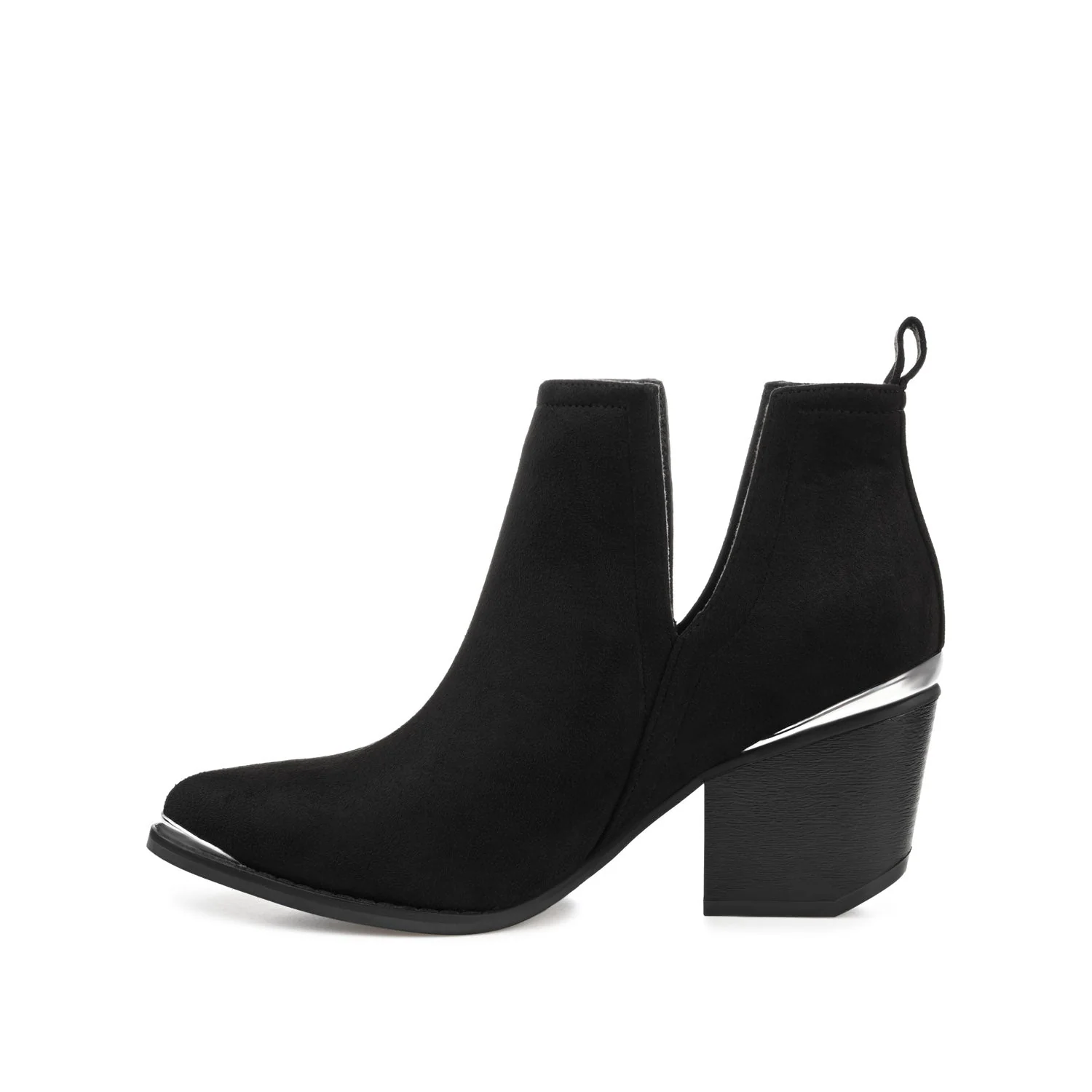 ISSLA CUTOUT BOOTIES IN FAUX SUEDE - Black - Image 3