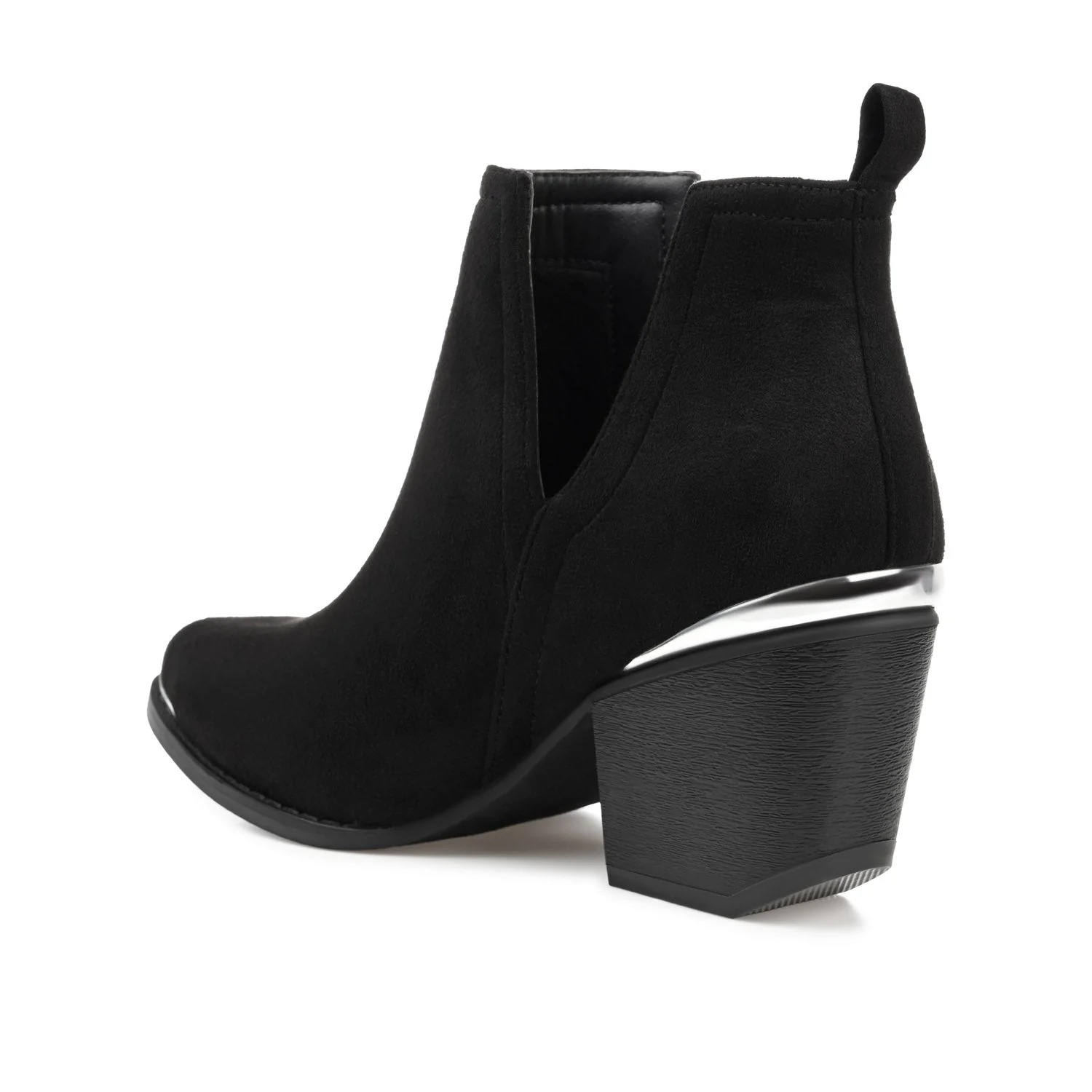 ISSLA CUTOUT BOOTIES IN FAUX SUEDE - Black - Image 4