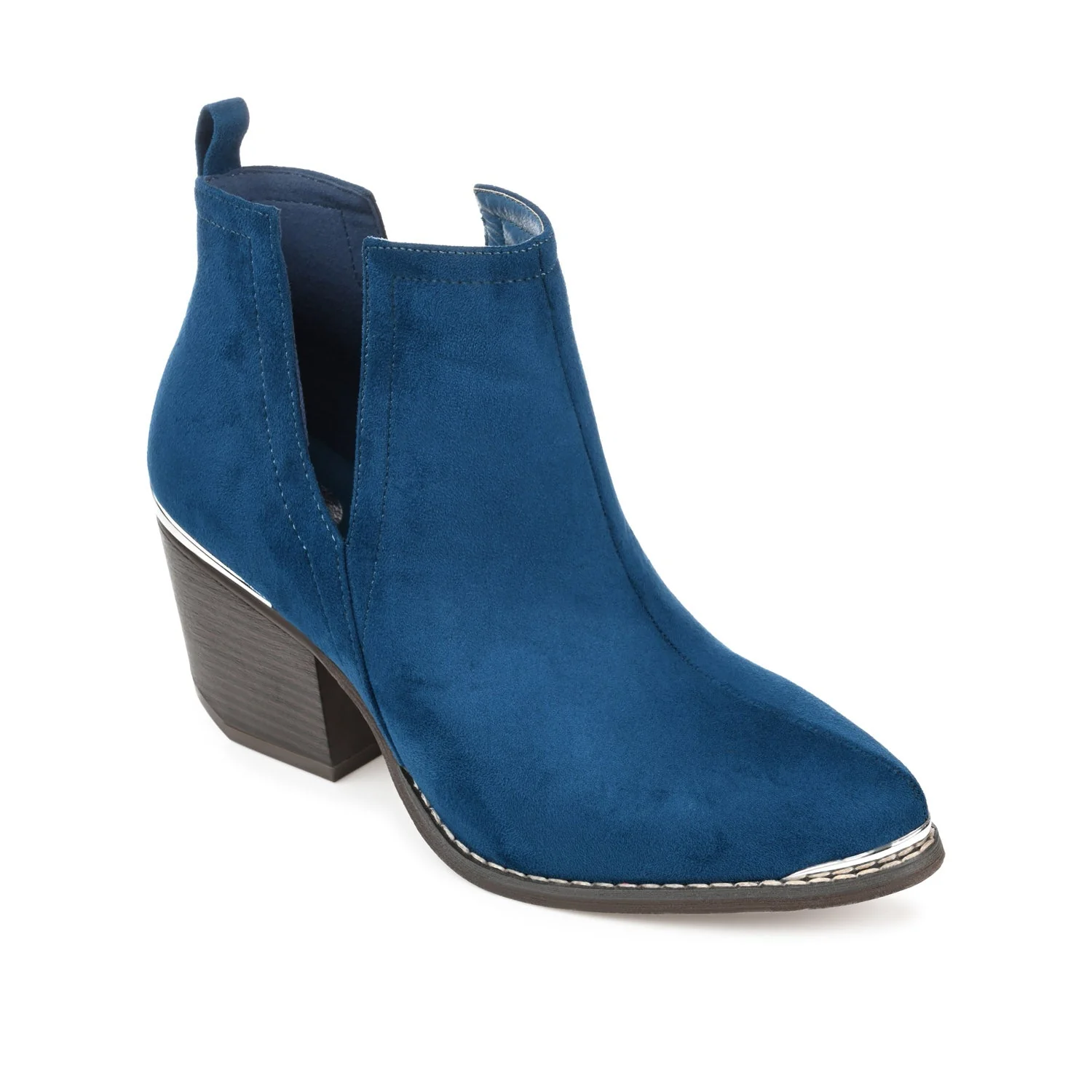 ISSLA CUTOUT BOOTIES IN FAUX SUEDE - Blue - Image 2