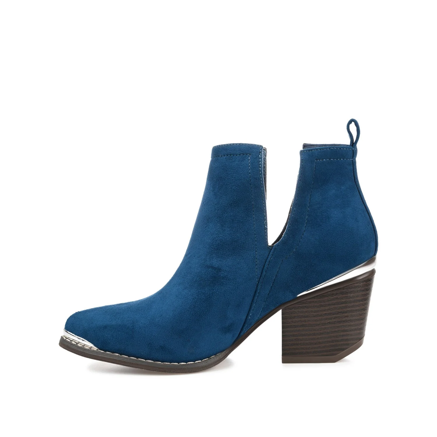 ISSLA CUTOUT BOOTIES IN FAUX SUEDE - Blue - Image 3