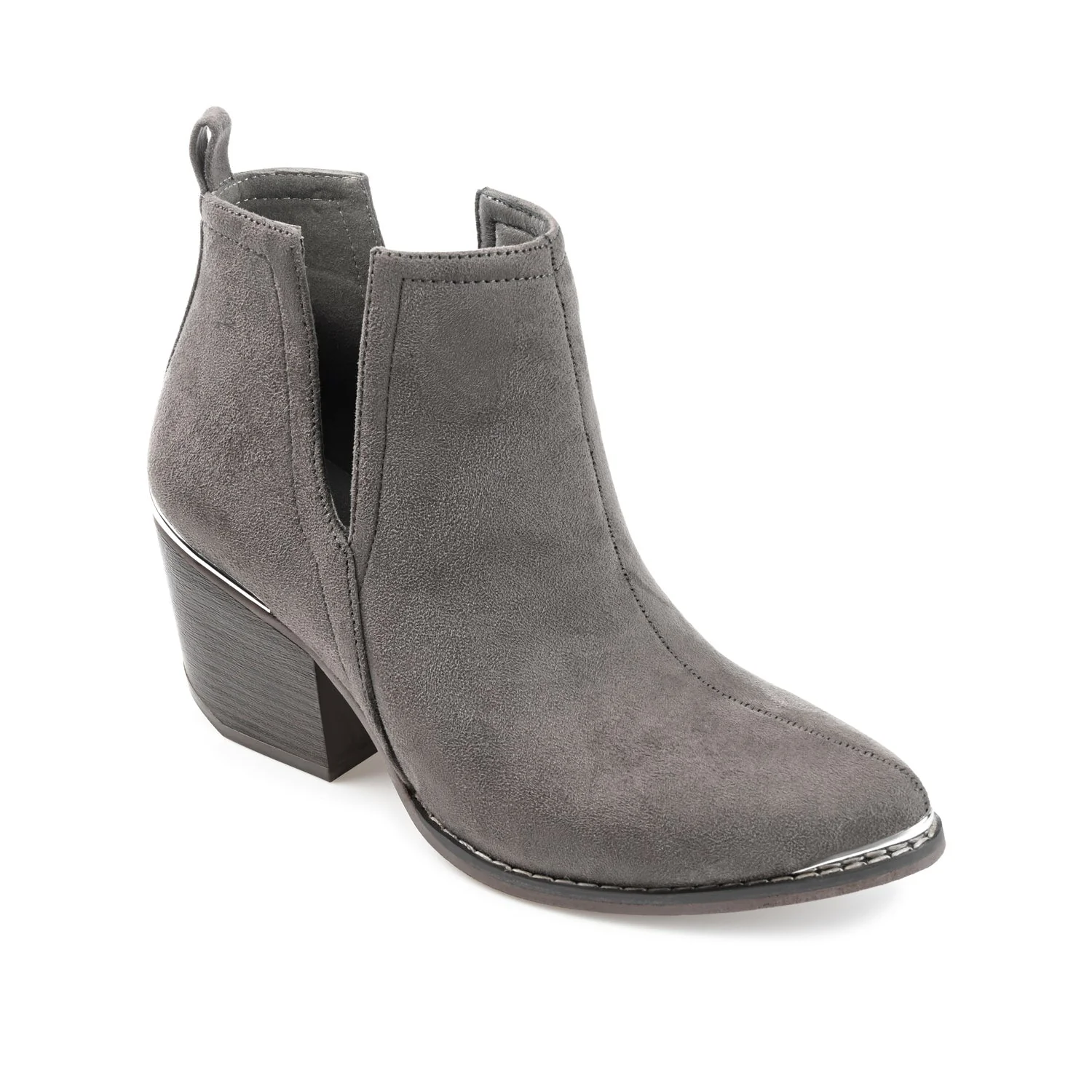 ISSLA CUTOUT BOOTIES IN FAUX SUEDE - Grey - Image 2