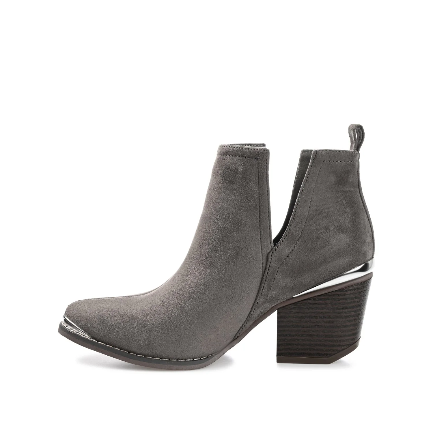 ISSLA CUTOUT BOOTIES IN FAUX SUEDE - Grey - Image 3