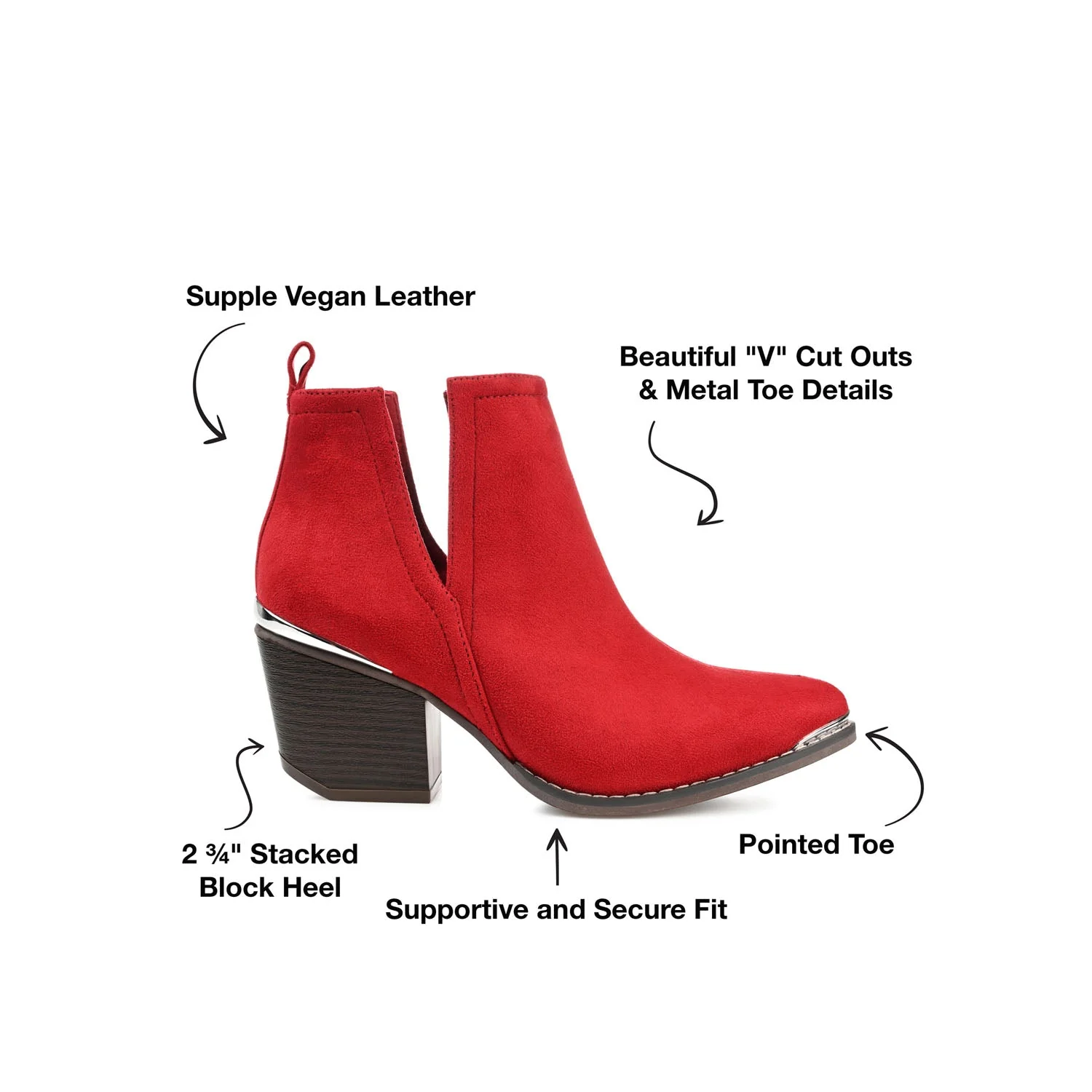 ISSLA CUTOUT BOOTIES IN FAUX SUEDE - Red - Image 9