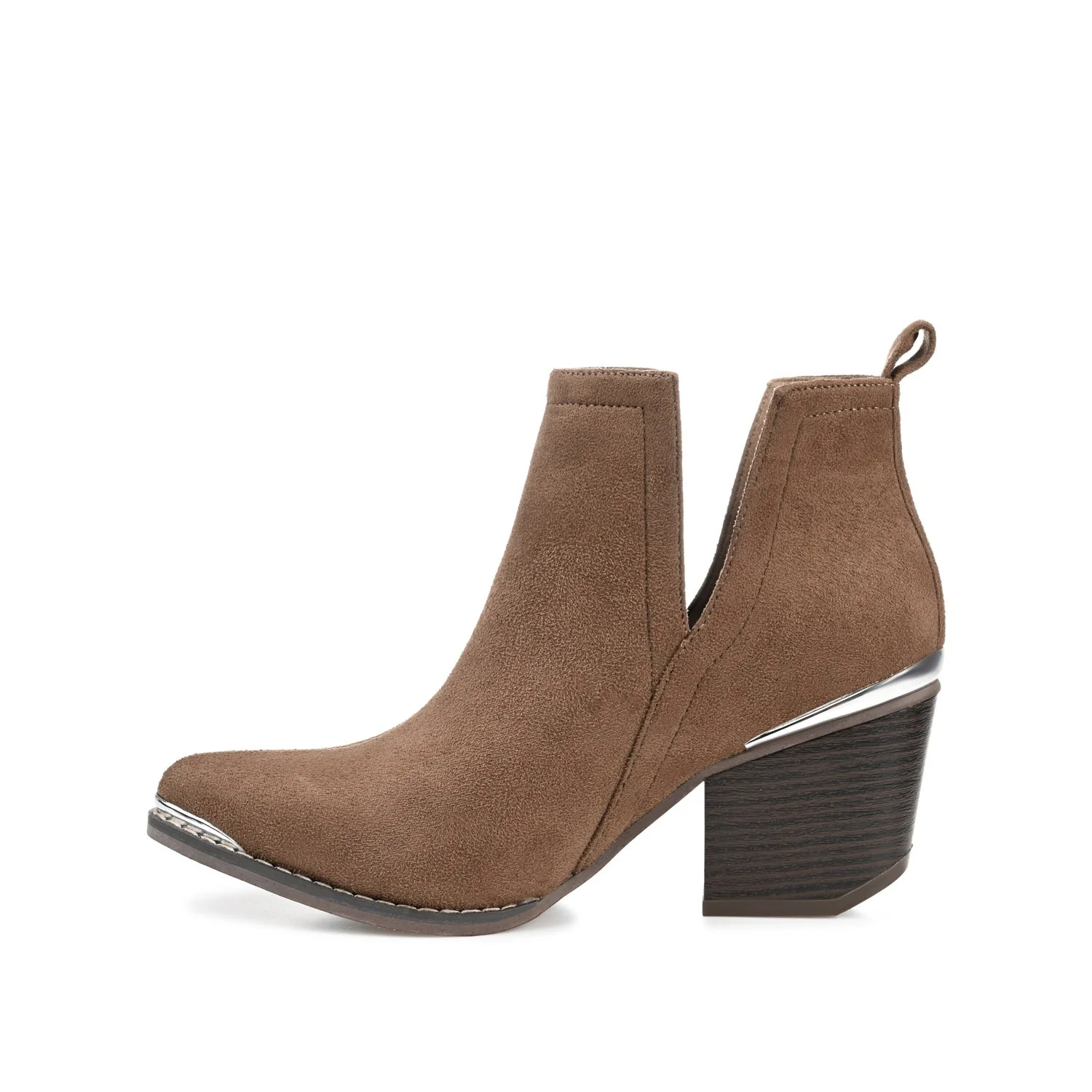 ISSLA CUTOUT BOOTIES IN FAUX SUEDE - Taupe - Image 3