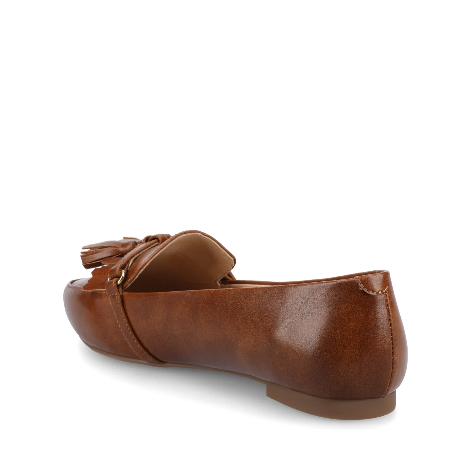 JANNAH TASSEL LOAFER FLATS IN WIDE - Cognac - Image 4