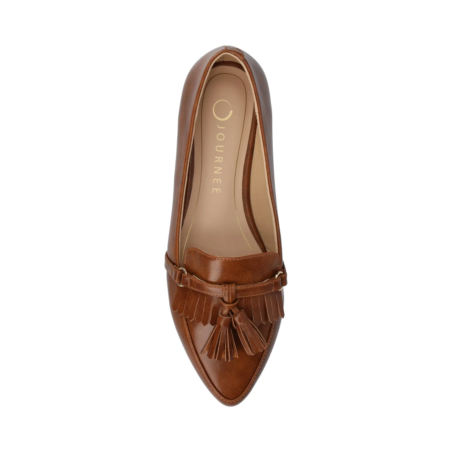 JANNAH TASSEL LOAFER FLATS IN WIDE - Cognac - Image 5