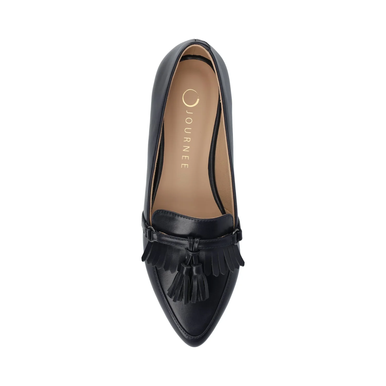 JANNAH TASSEL LOAFER FLATS IN WIDE - Navy - Image 4