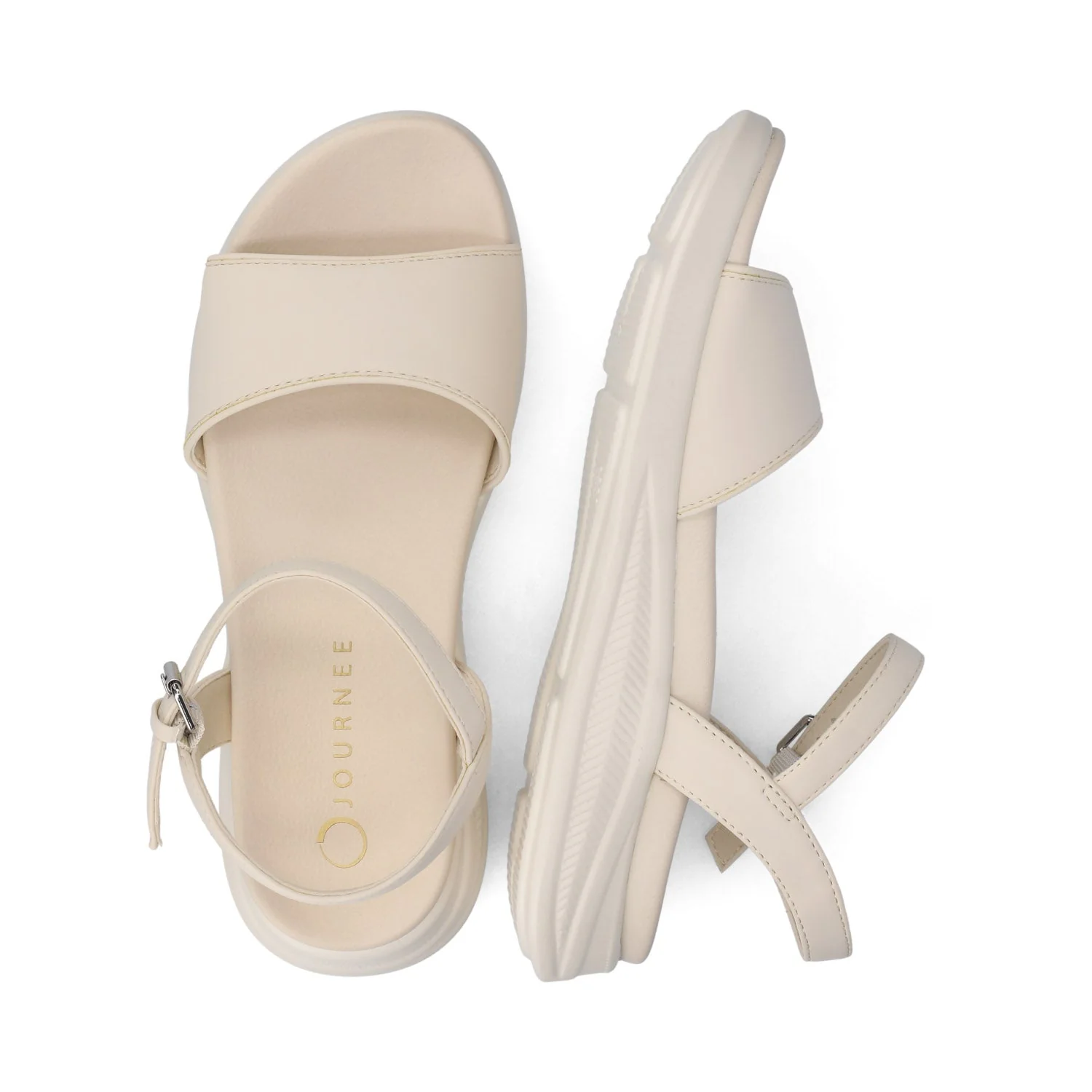 JAYLEE BUCKLE SANDALS IN VEGAN LEATHER - Bone PU - Image 4