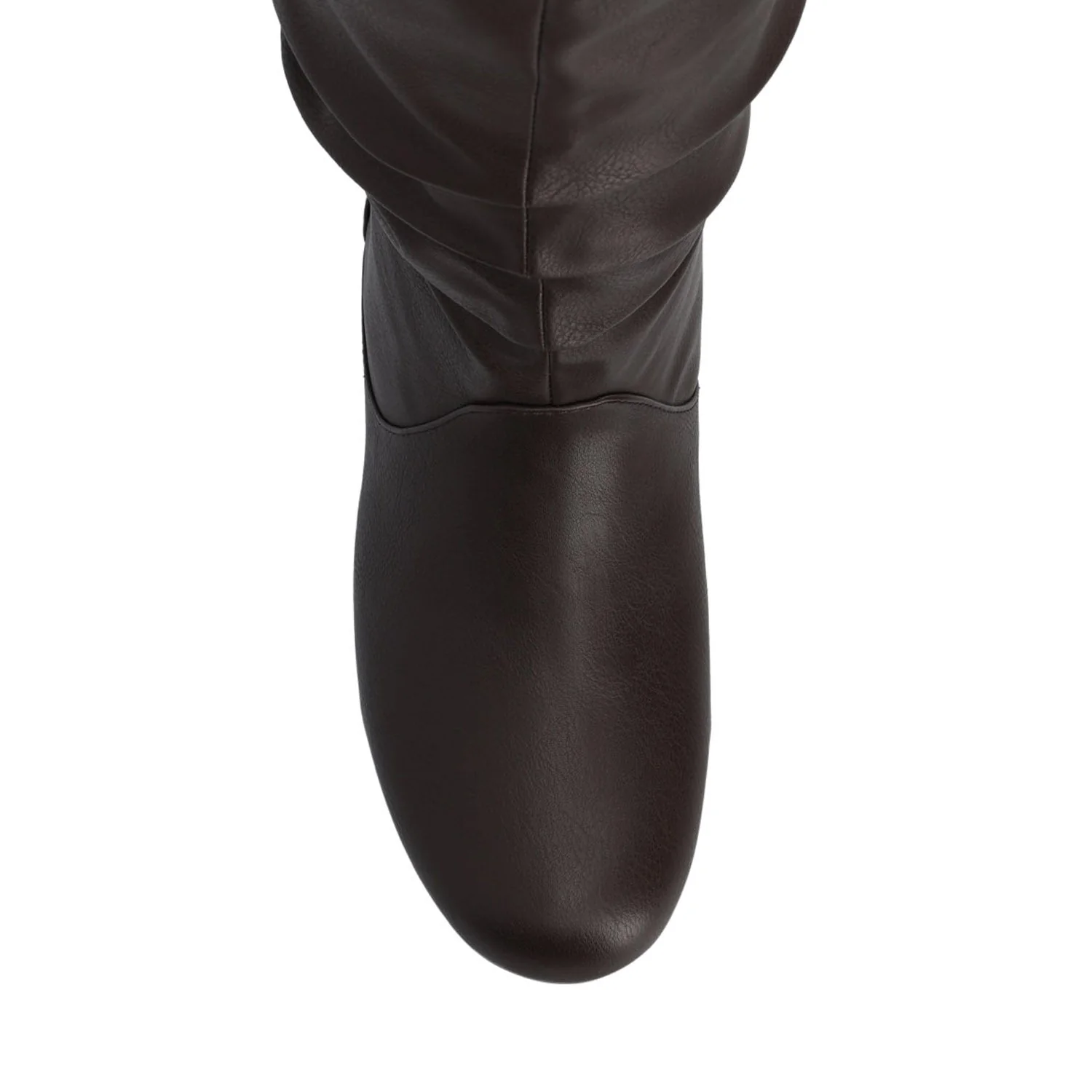 JAYNE KNEE HIGH BOOTS IN VEGAN LEATHER - Brown - Image 4