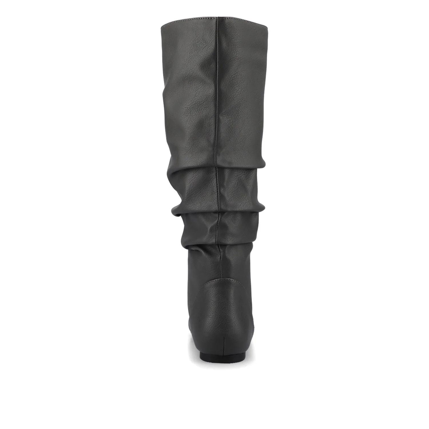 JAYNE KNEE HIGH BOOTS IN VEGAN LEATHER - Grey Faux Suede - Image 6