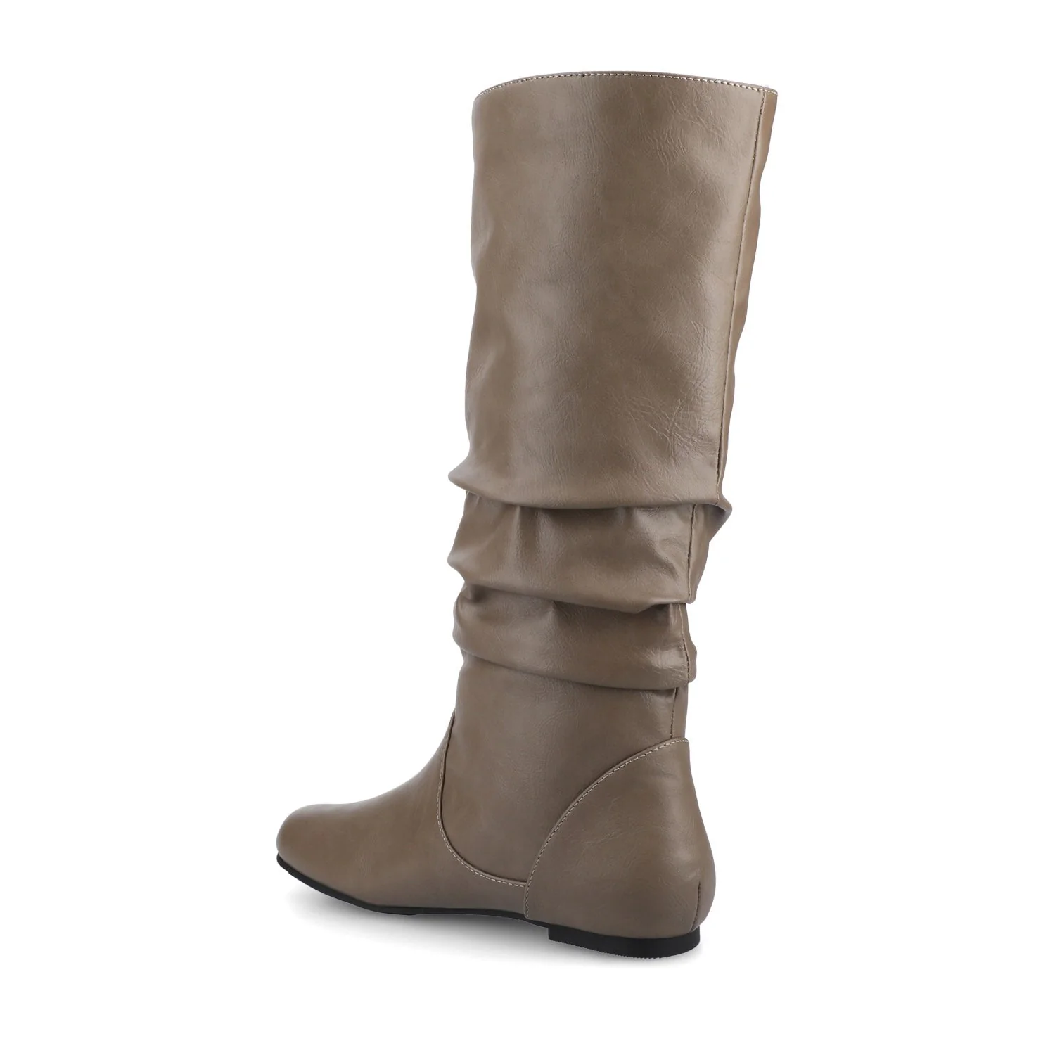 JAYNE KNEE HIGH BOOTS IN VEGAN LEATHER - Taupe - Image 3