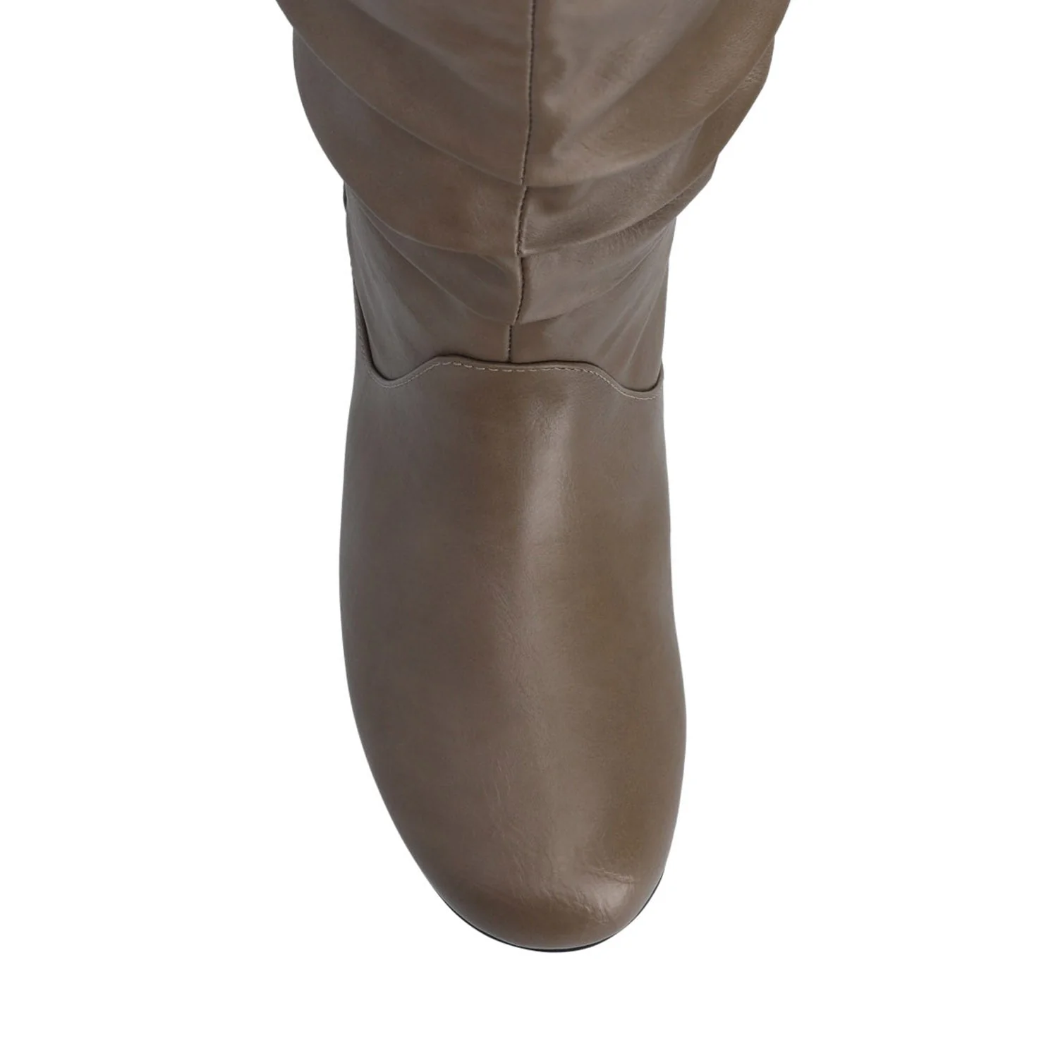 JAYNE KNEE HIGH BOOTS IN VEGAN LEATHER - Taupe - Image 4