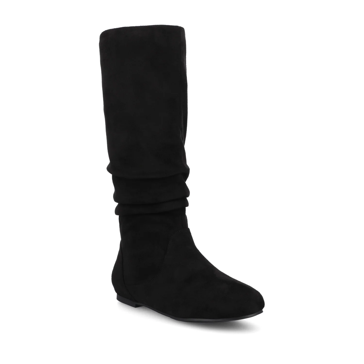 JAYNE KNEE HIGH BOOTS IN VEGAN LEATHER - Black  Faux Suede - Image 2