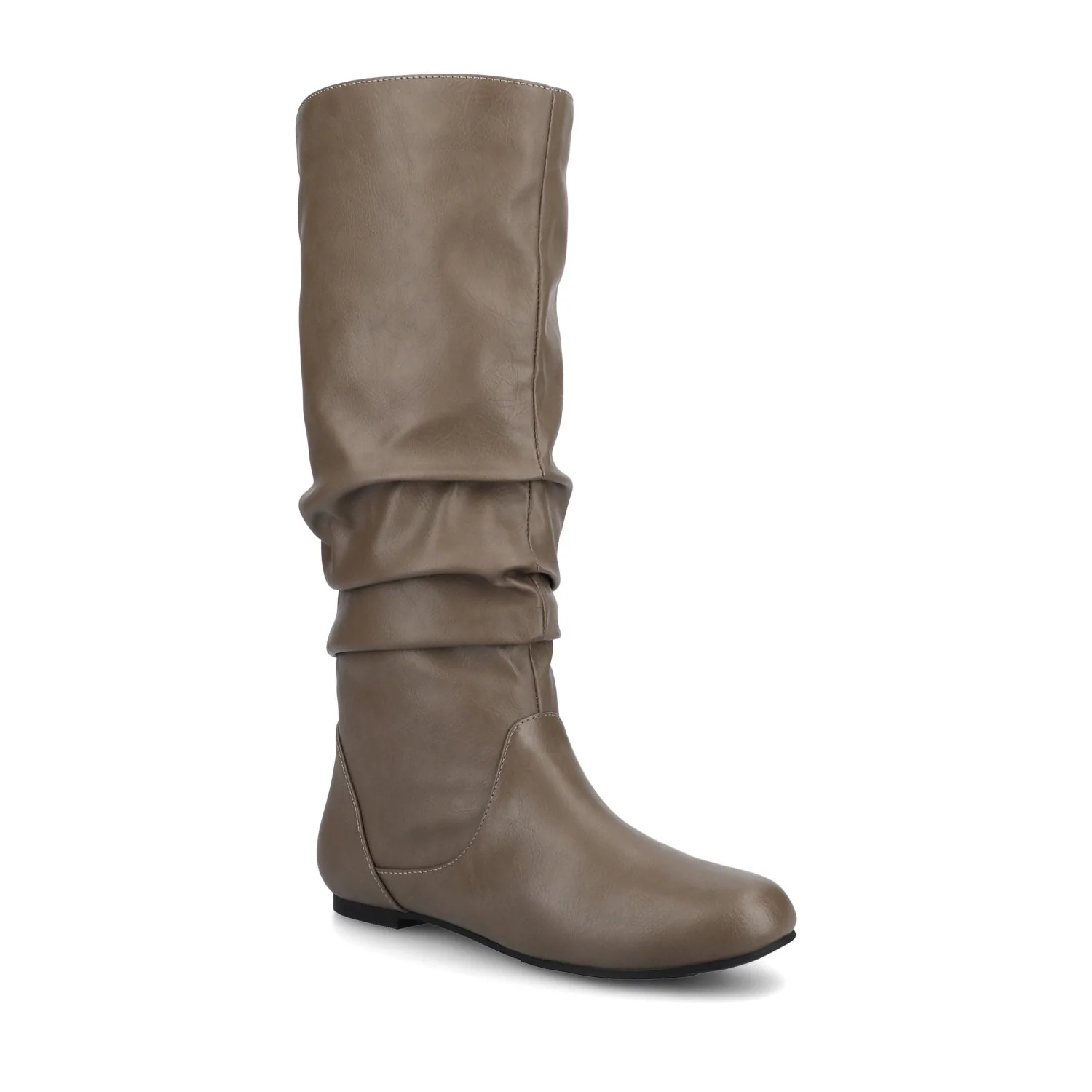JAYNE KNEE HIGH BOOTS IN WIDE CALF - Taupe - Image 2