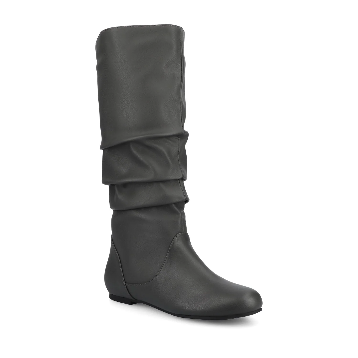 JAYNE KNEE HIGH BOOTS IN X-WIDE CALF - Grey Faux Suede - Image 2