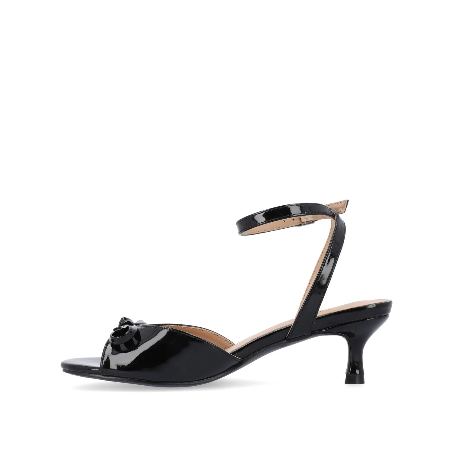 JENNIFER STRAPPY KITTEN HEELS IN PATENT - Black Patent - Image 3