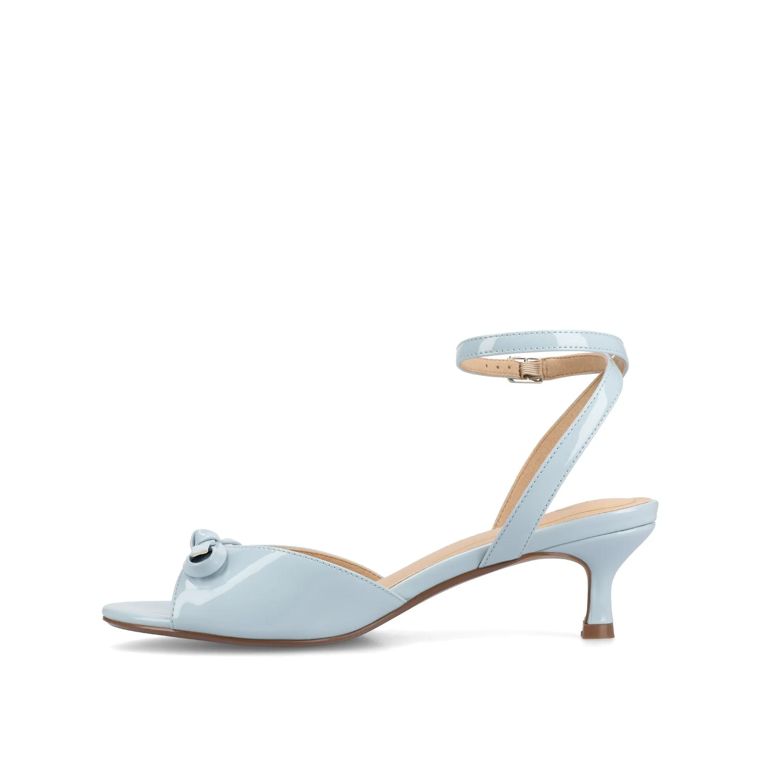 JENNIFER STRAPPY KITTEN HEELS IN PATENT - Blue Patent - Image 3