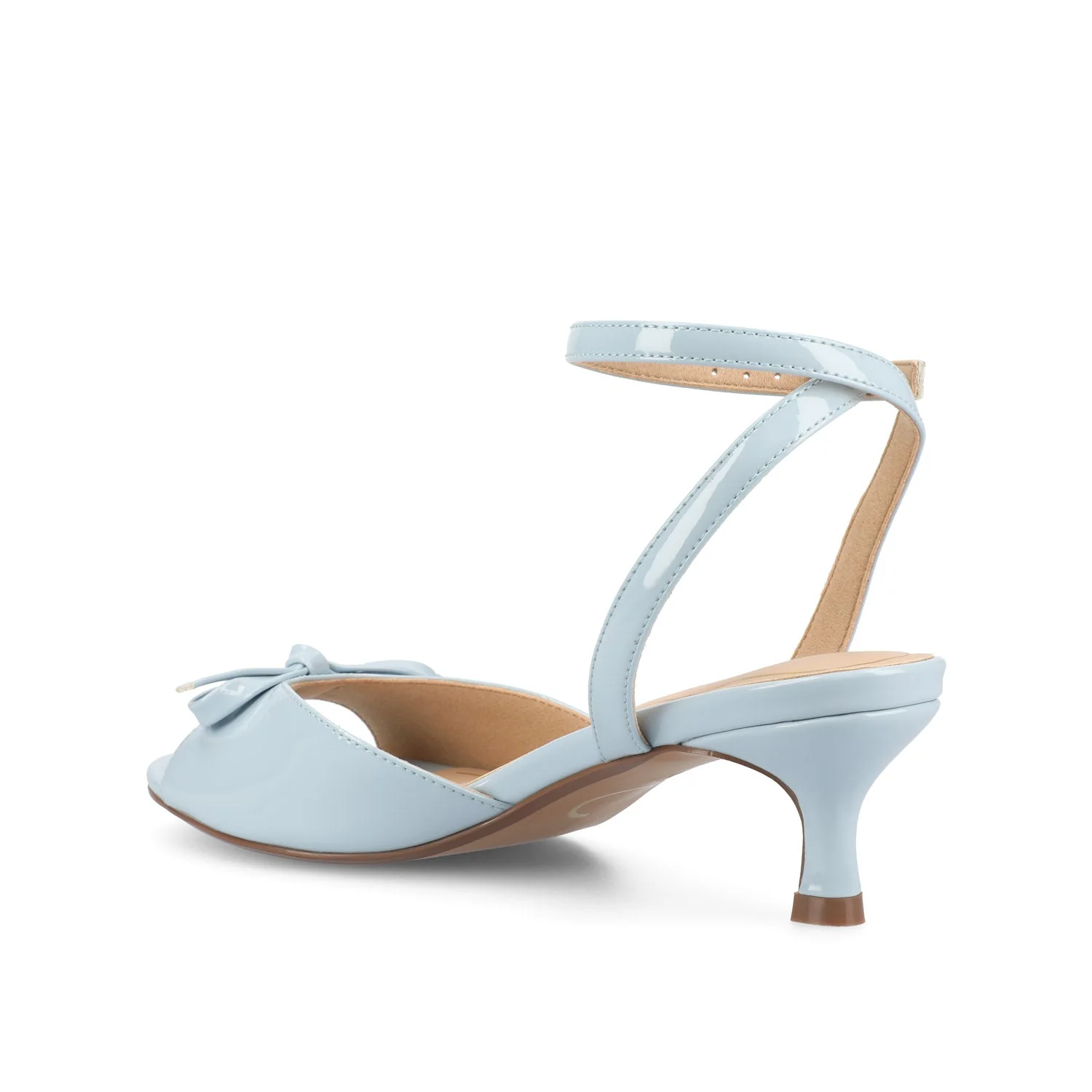 JENNIFER STRAPPY KITTEN HEELS IN PATENT - Blue Patent - Image 4