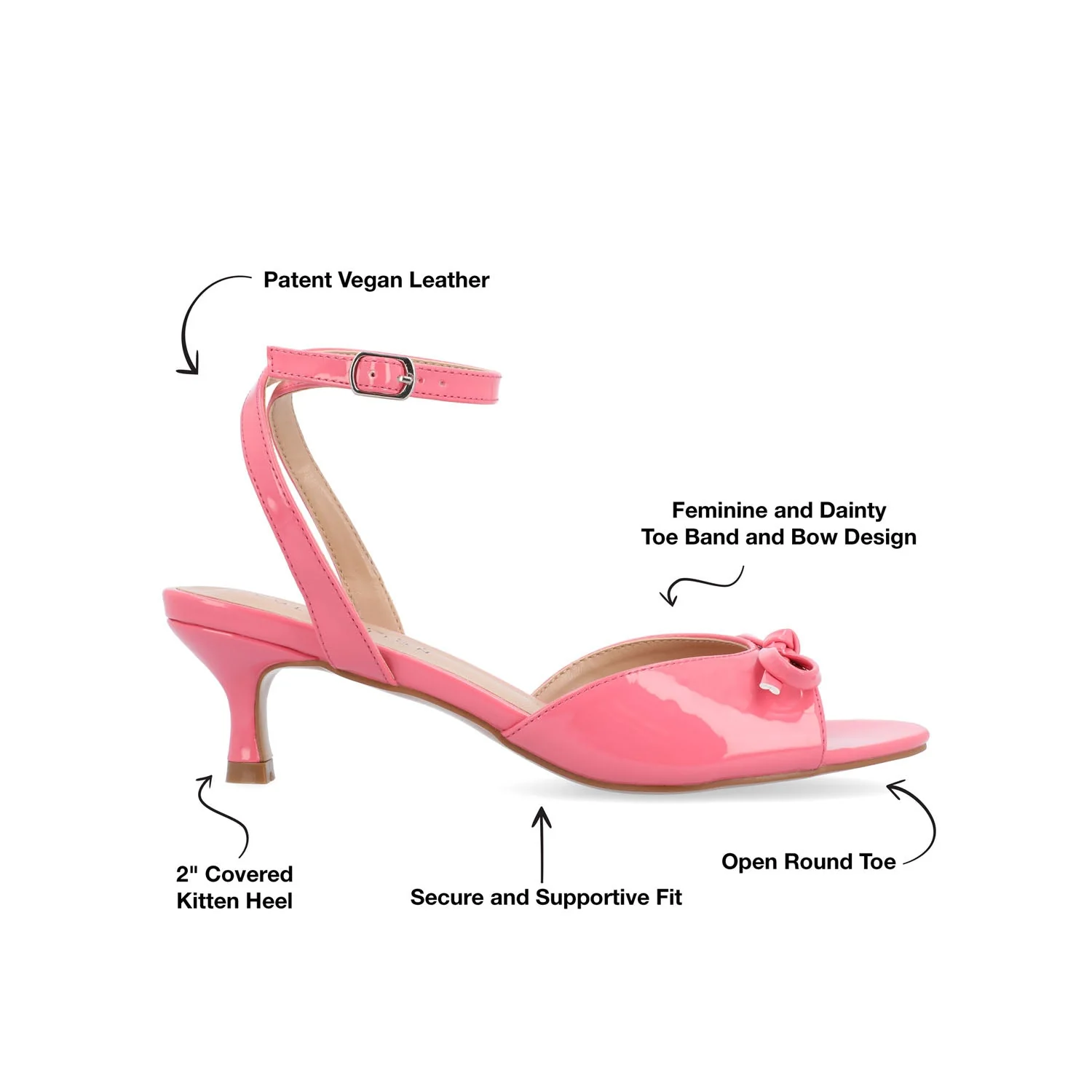 JENNIFER STRAPPY KITTEN HEELS IN PATENT - Pink Patent - Image 9