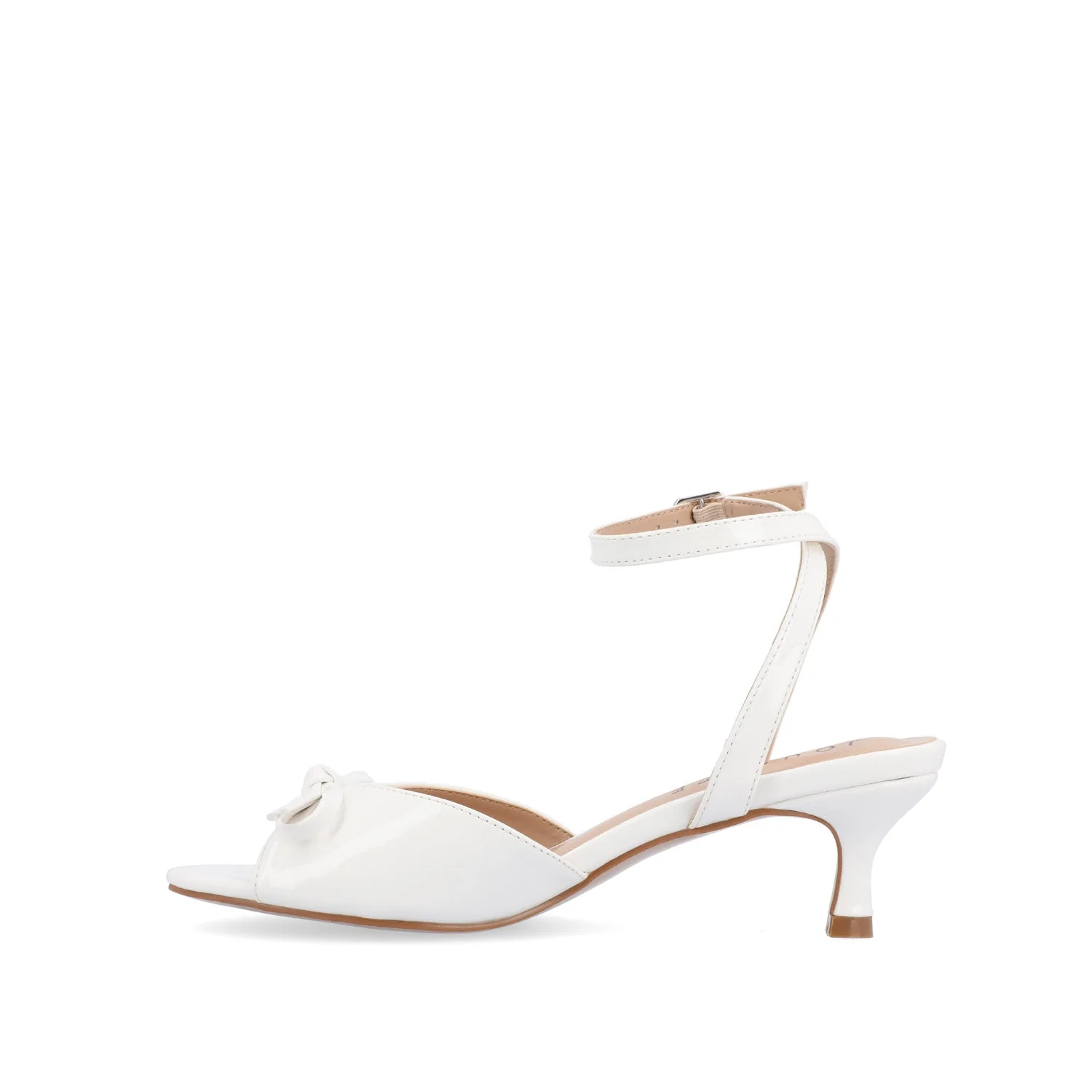 JENNIFER STRAPPY KITTEN HEELS IN PATENT - White Patent - Image 3