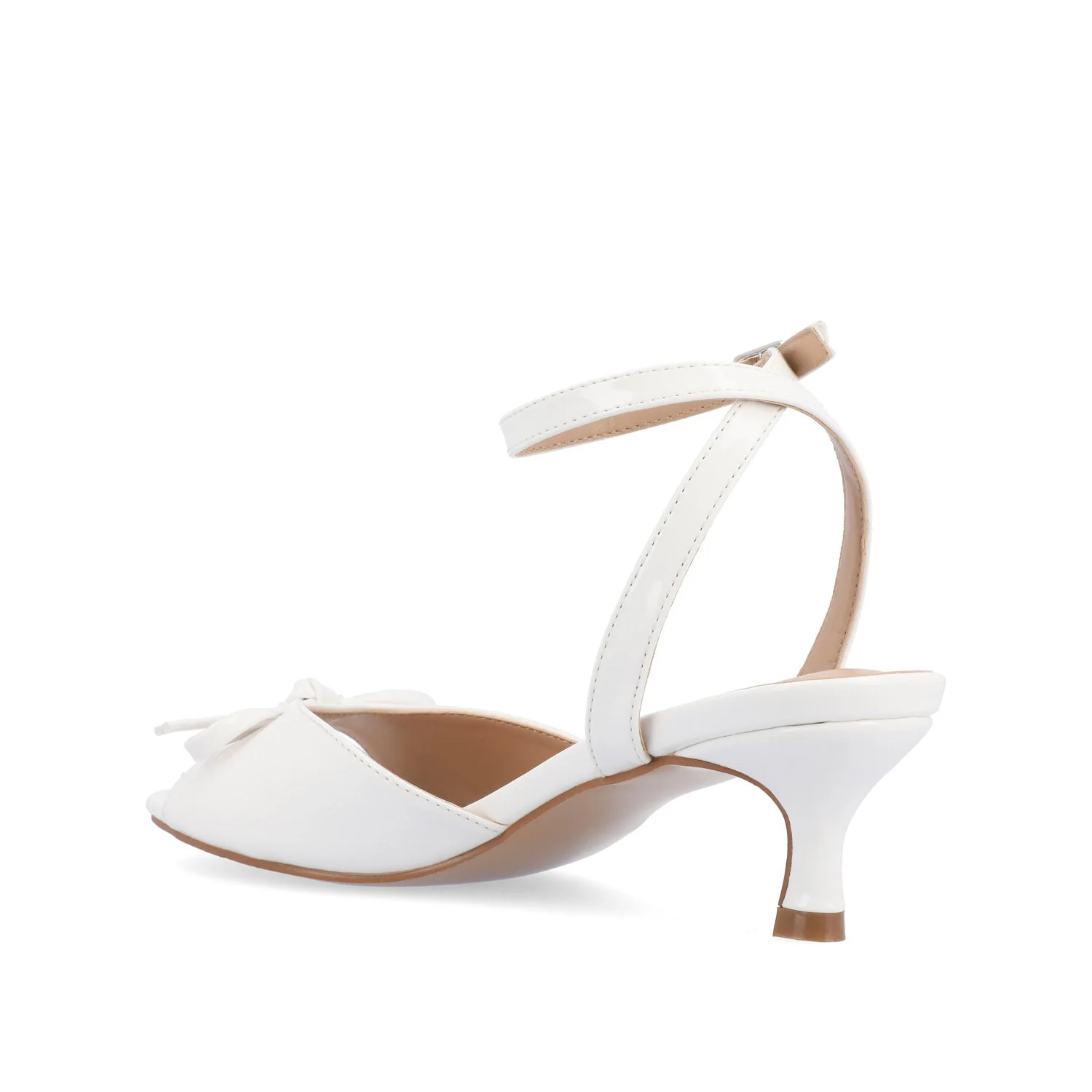 JENNIFER STRAPPY KITTEN HEELS IN PATENT - White Patent - Image 4