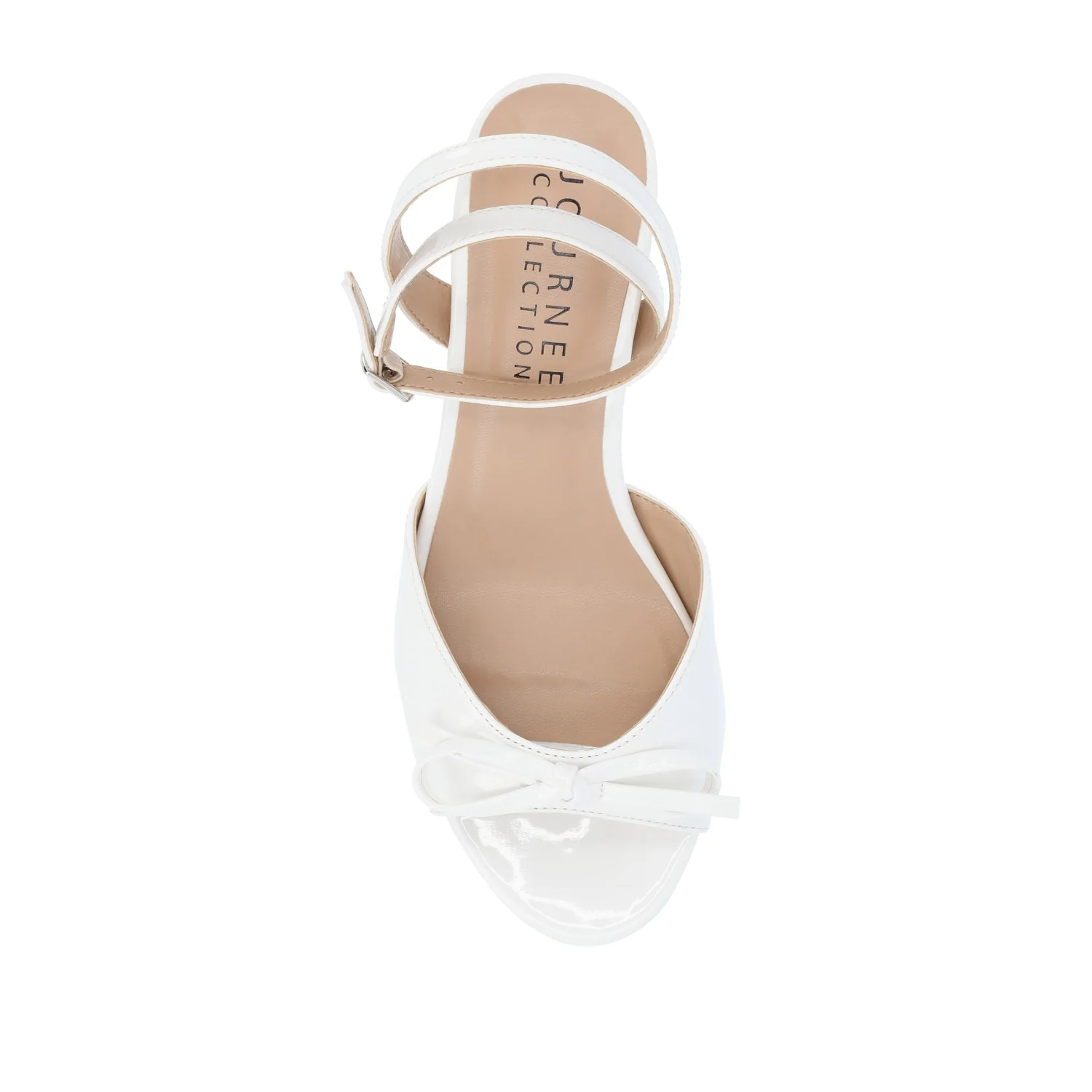 JENNIFER STRAPPY KITTEN HEELS IN PATENT - White Patent - Image 6