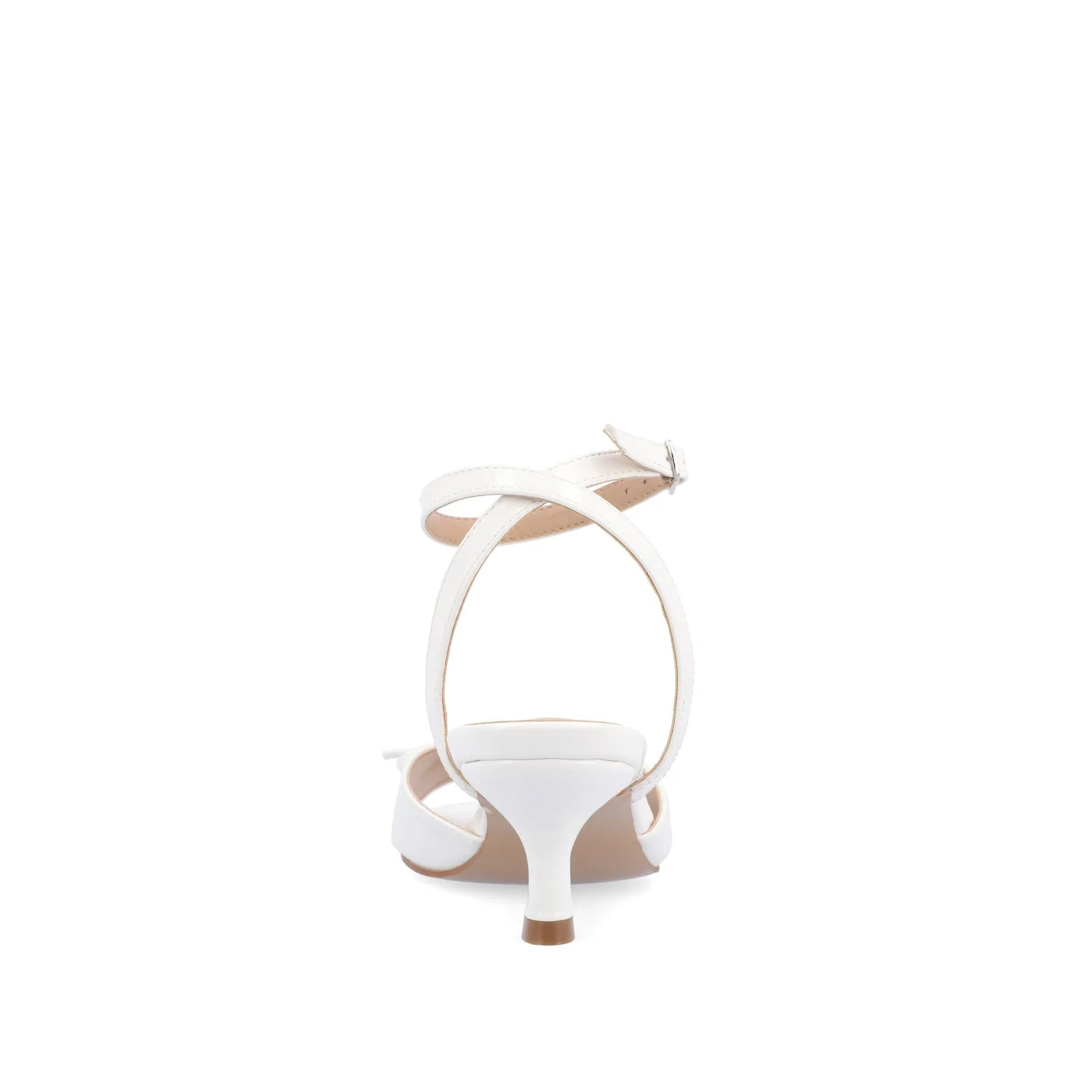 JENNIFER STRAPPY KITTEN HEELS IN PATENT - White Patent - Image 7