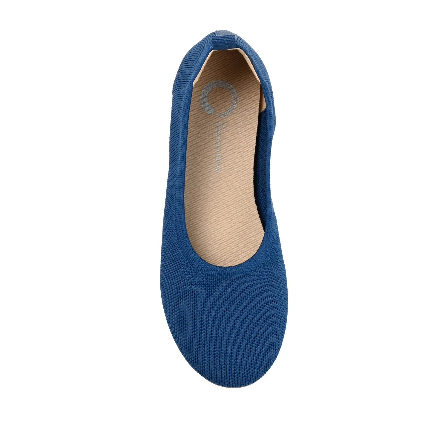 JERSIE KNIT BALLET FLATS IN WIDE - Navy Nubuck - Image 6