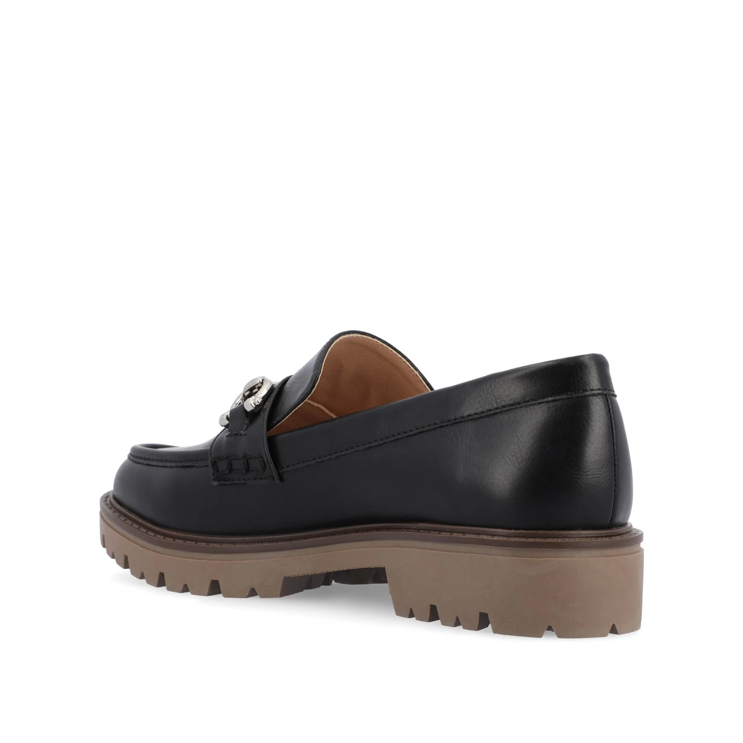 JESSAMEY HORSE BIT LOAFER FLATS - Black Vegan Leather - Image 4