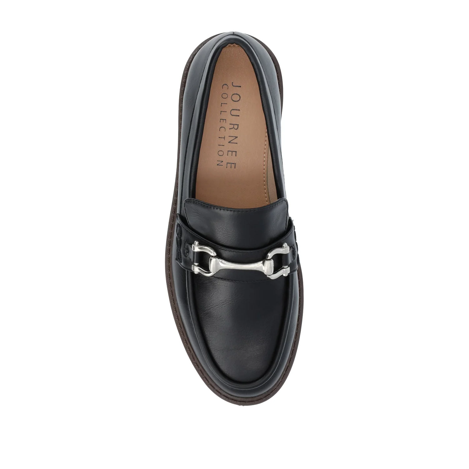 JESSAMEY HORSE BIT LOAFER FLATS - Black Vegan Leather - Image 6