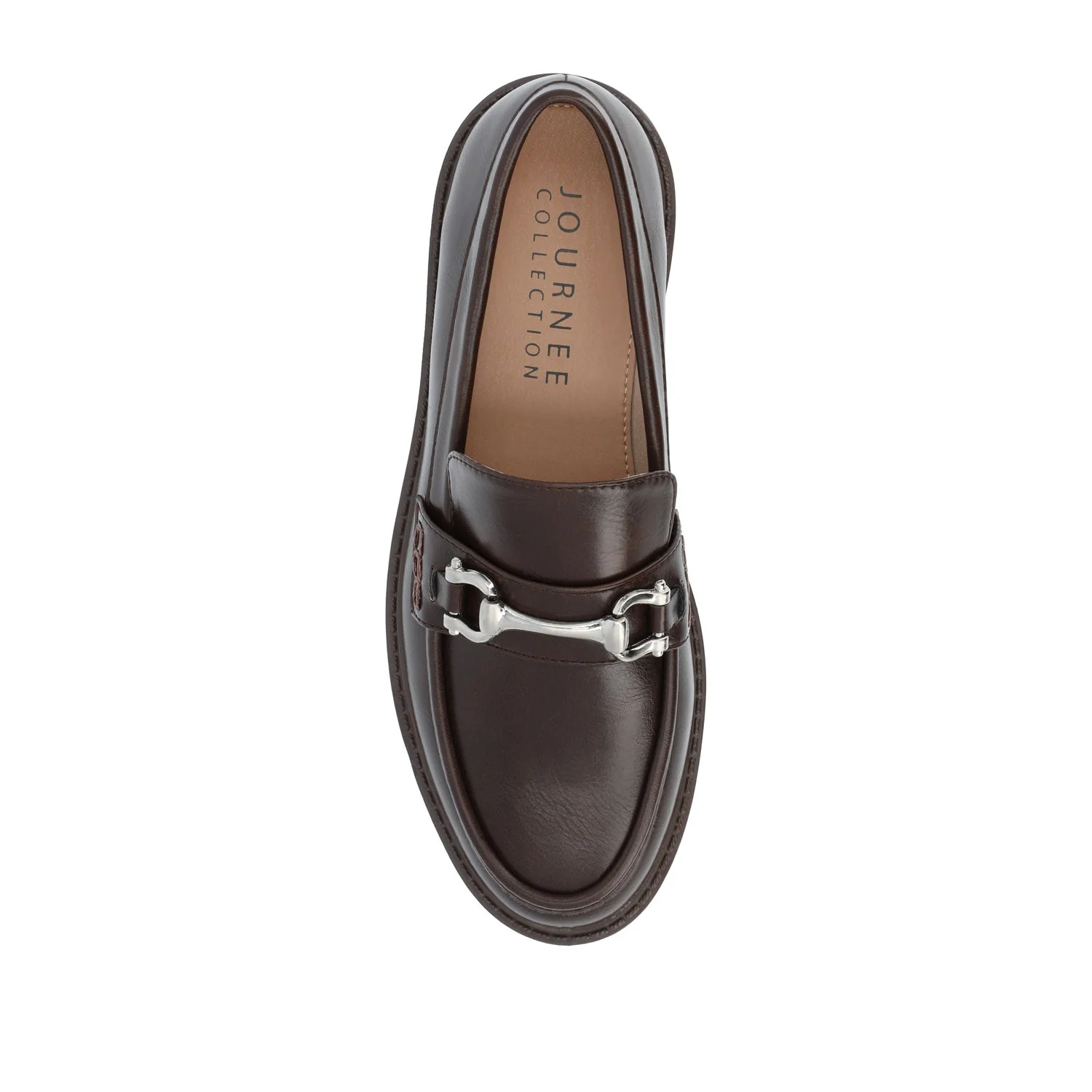 JESSAMEY HORSE BIT LOAFER FLATS - Brown Vegan Leather - Image 6