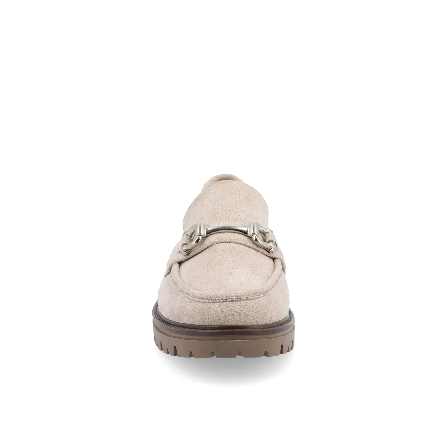 JESSAMEY HORSE BIT LOAFER FLATS - Grey Faux Suede - Image 5
