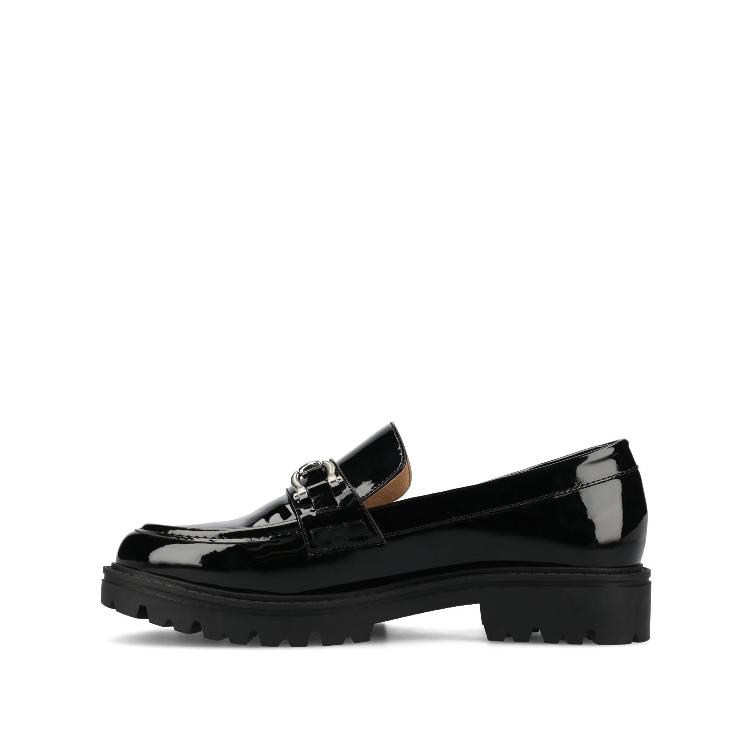 JESSAMEY HORSE BIT LOAFER FLATS IN WIDE - Black Patent Leather - Image 3