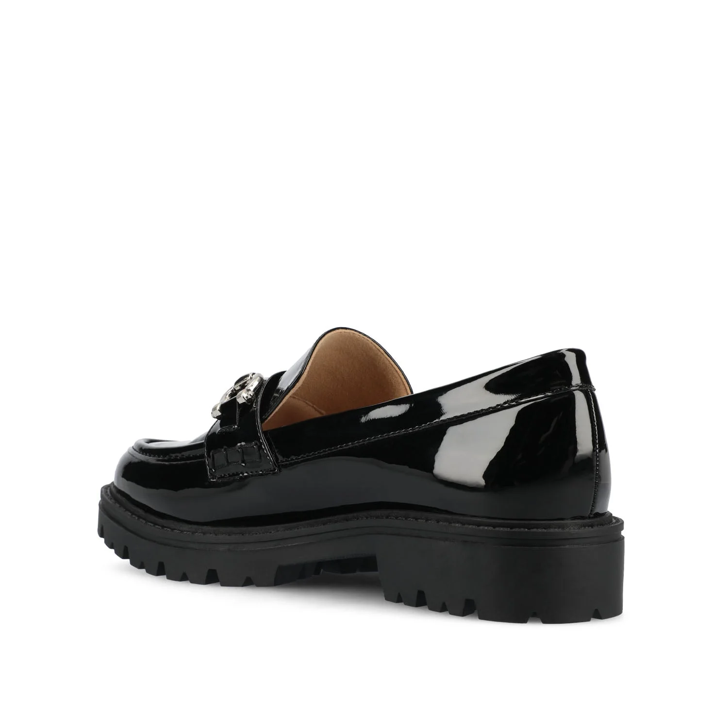 JESSAMEY HORSE BIT LOAFER FLATS IN WIDE - Black Patent Leather - Image 4