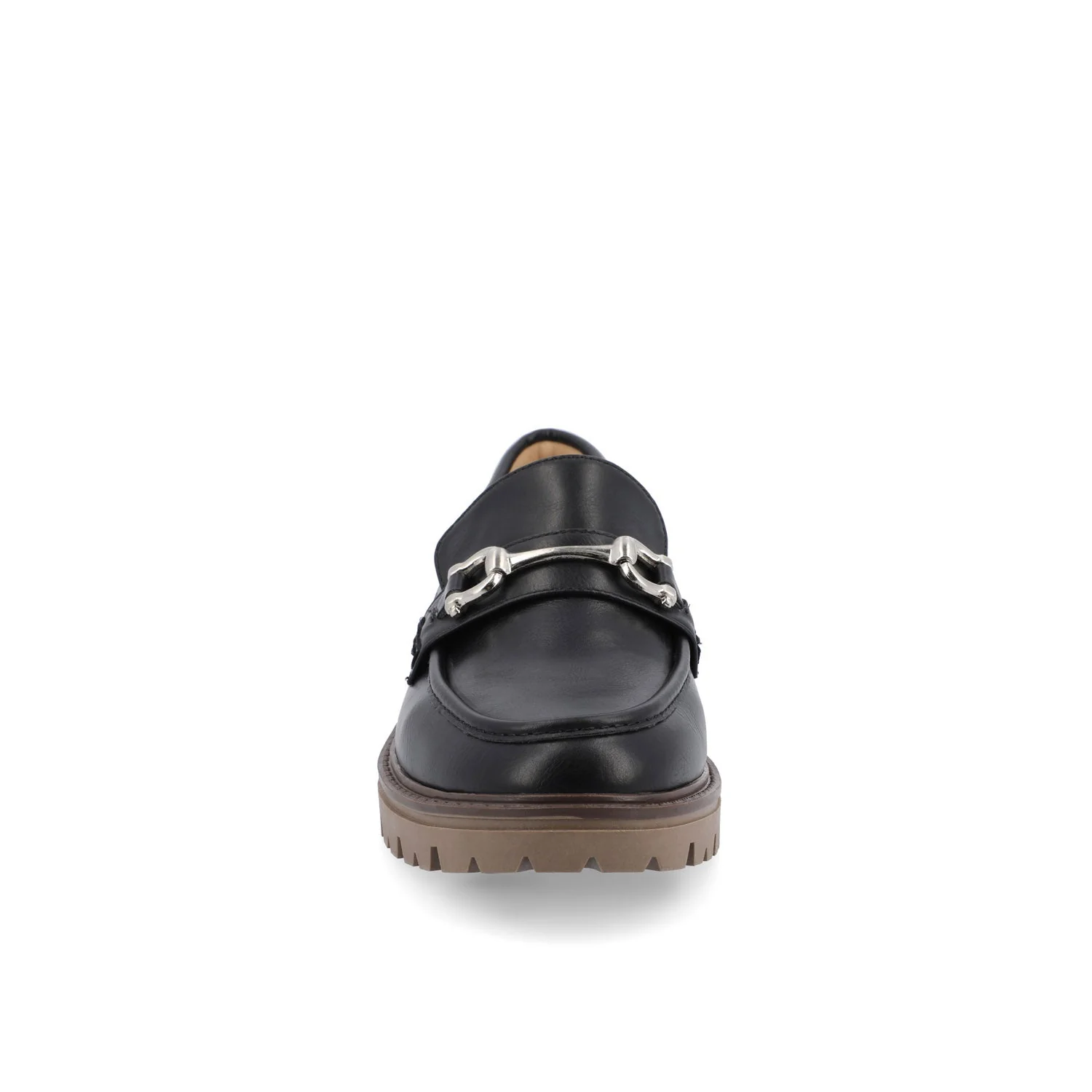 JESSAMEY HORSE BIT LOAFER FLATS IN WIDE - Black Vegan Leather - Image 5