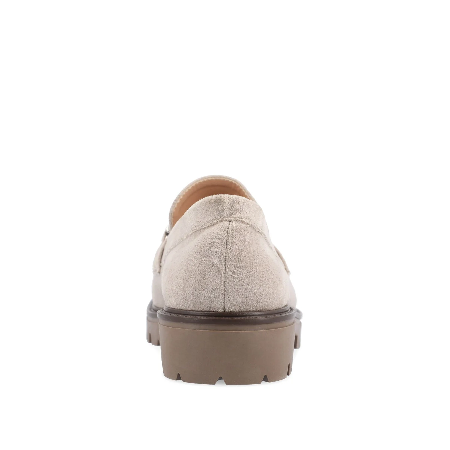 JESSAMEY HORSE BIT LOAFER FLATS IN WIDE - Grey Faux Suede - Image 7