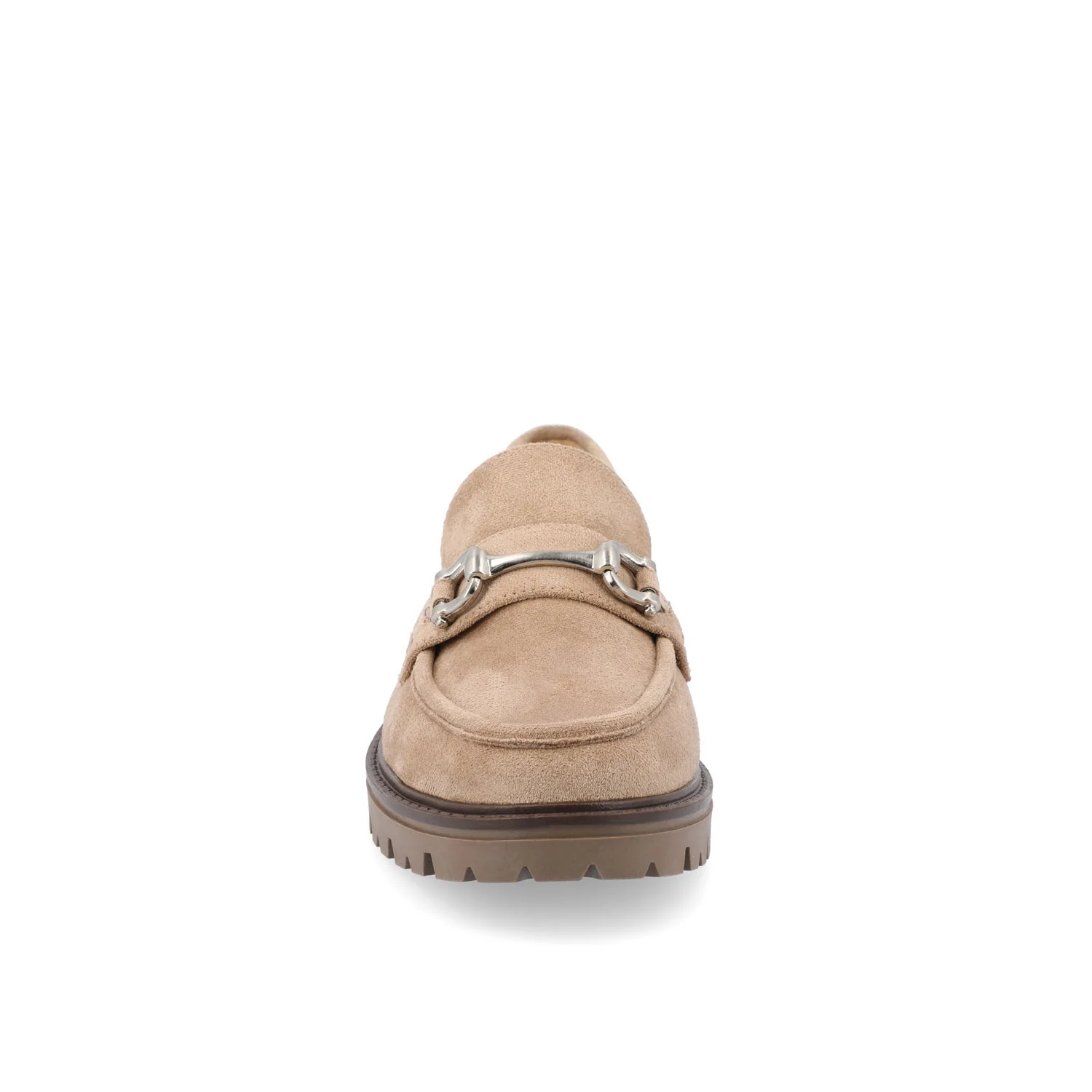 JESSAMEY HORSE BIT LOAFER FLATS IN WIDE - Taupe Suede - Image 5