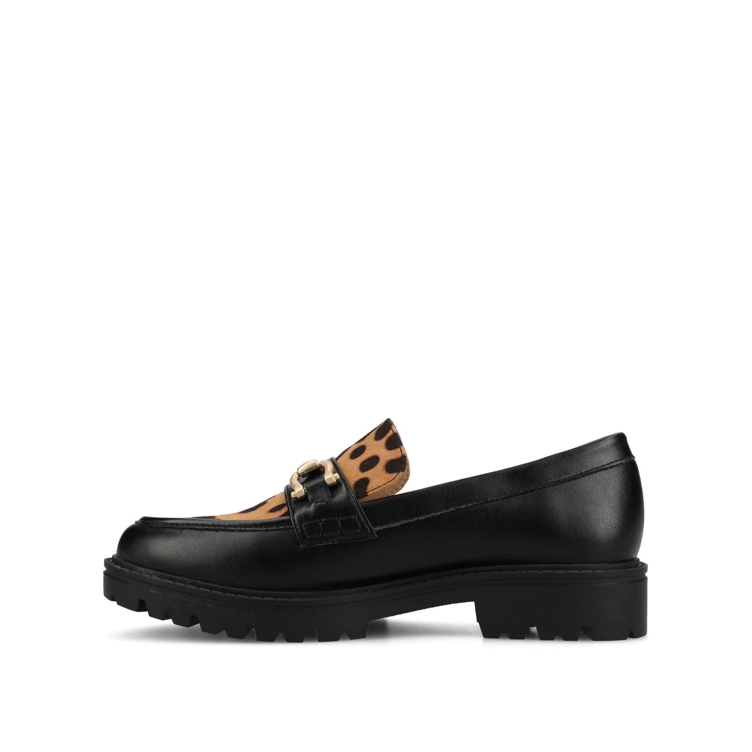 JESSAMEY HORSE BIT LOAFER FLATS - Leopard Faux - Image 3