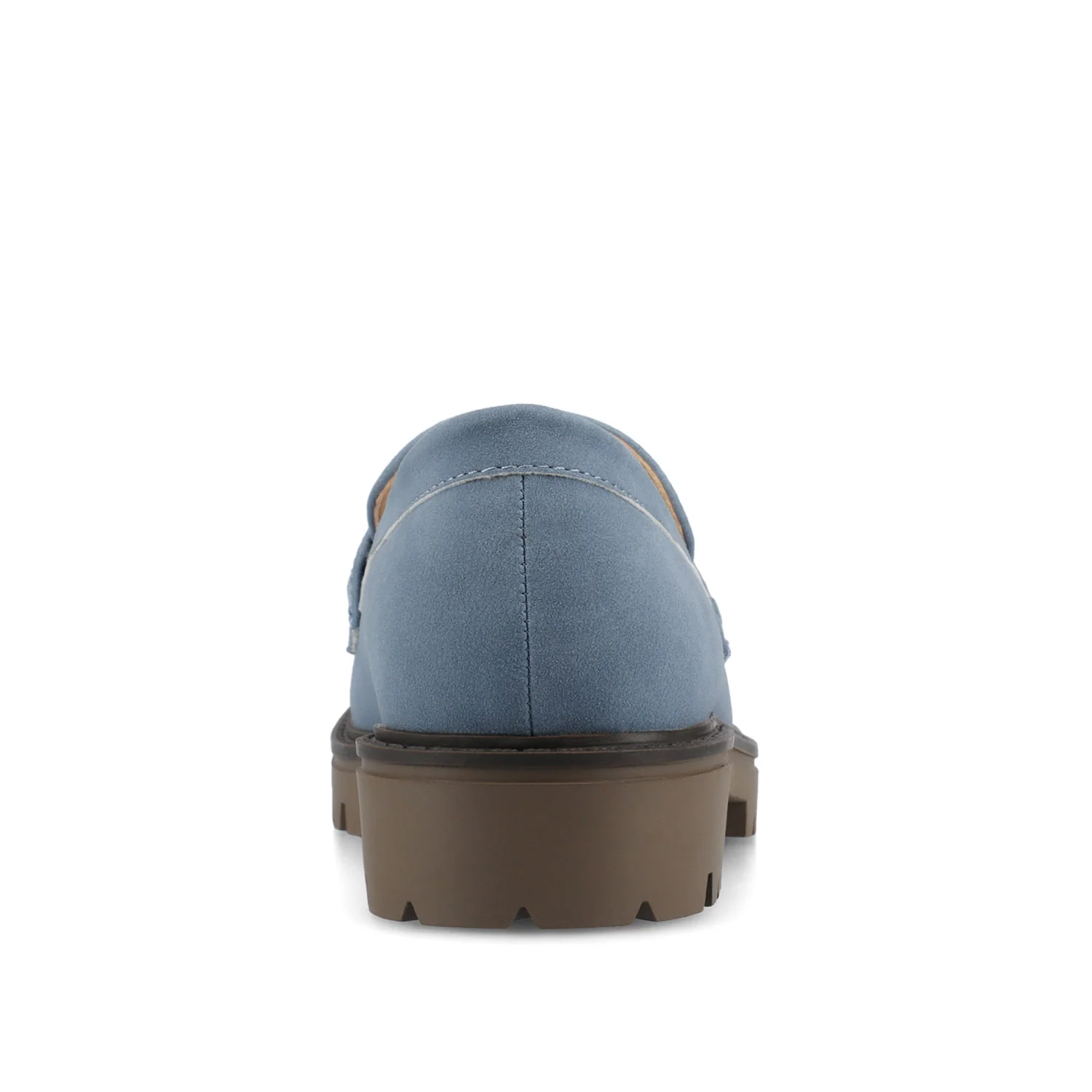 JESSAMEY HORSE BIT LOAFER FLATS - Light Blue Faux Suede - Image 6