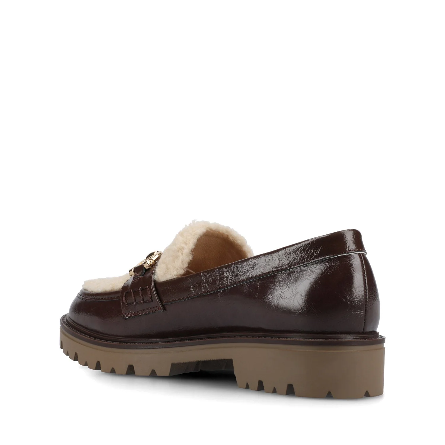JESSAMEY LOAFER FLAT IN WIDE - Crinkle Brown - Image 3