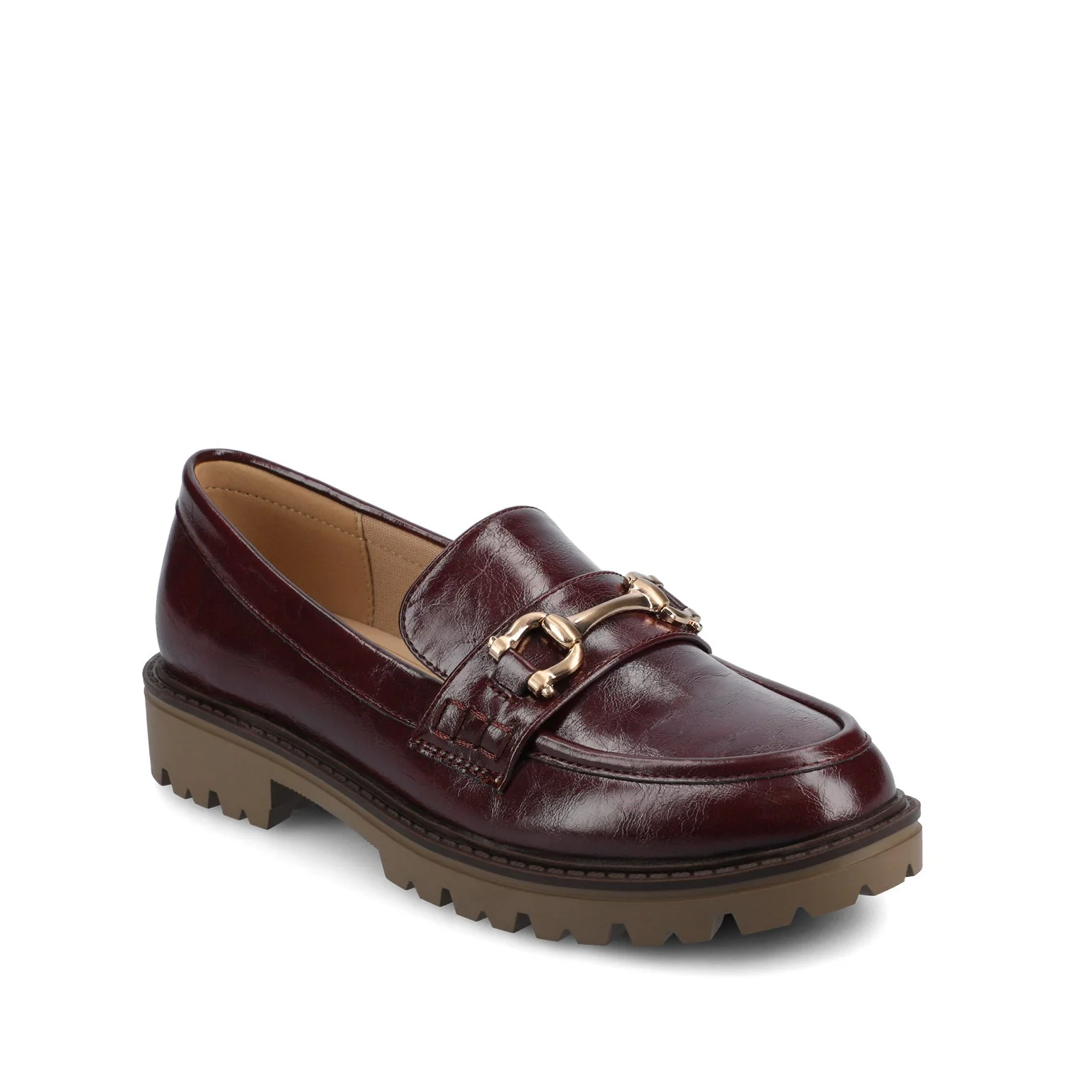 JESSAMEY LOAFER FLAT IN WIDE - Oxblood Patent - Image 2