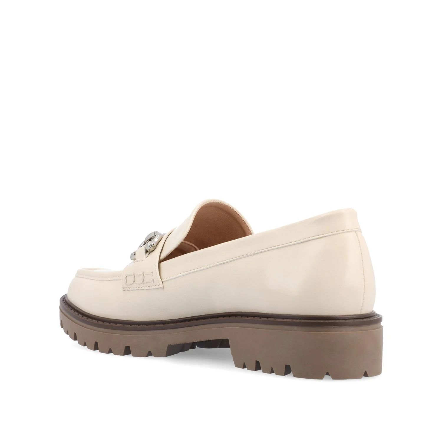 JESSAMEY HORSE BIT LOAFER FLATS - Off White Vegan Leather - Image 6