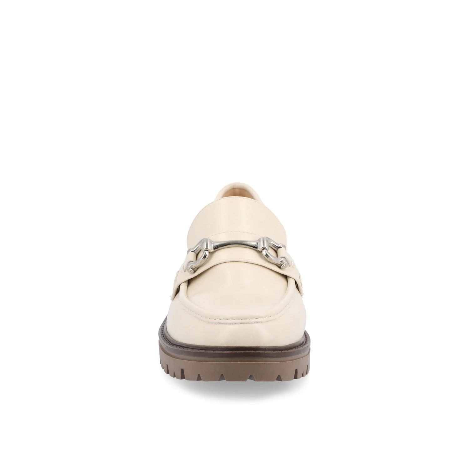JESSAMEY HORSE BIT LOAFER FLATS - Off White Vegan Leather - Image 7