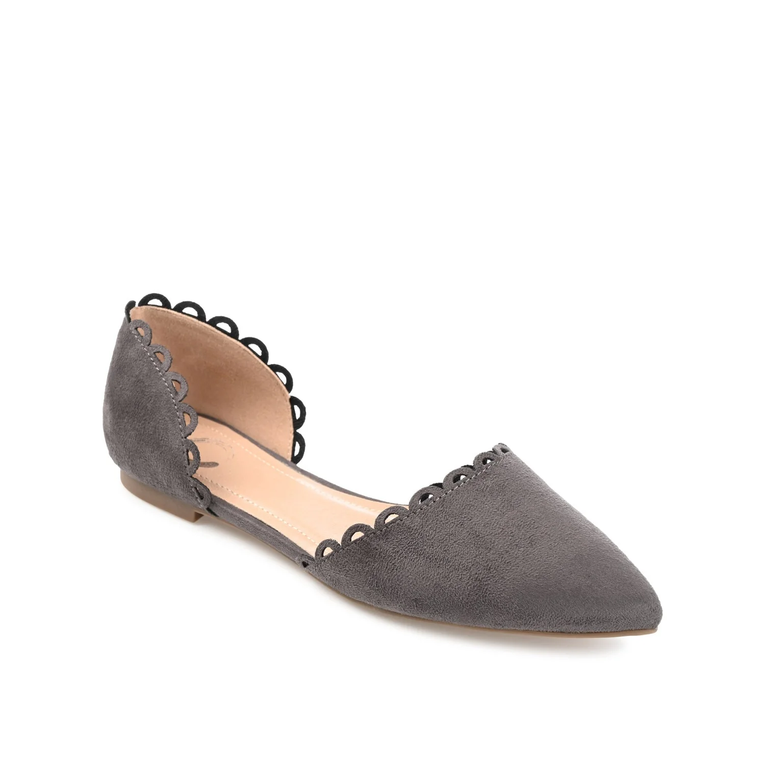 JEZLIN D'ORSAY FLATS IN FAUX SUEDE - Grey - Image 2