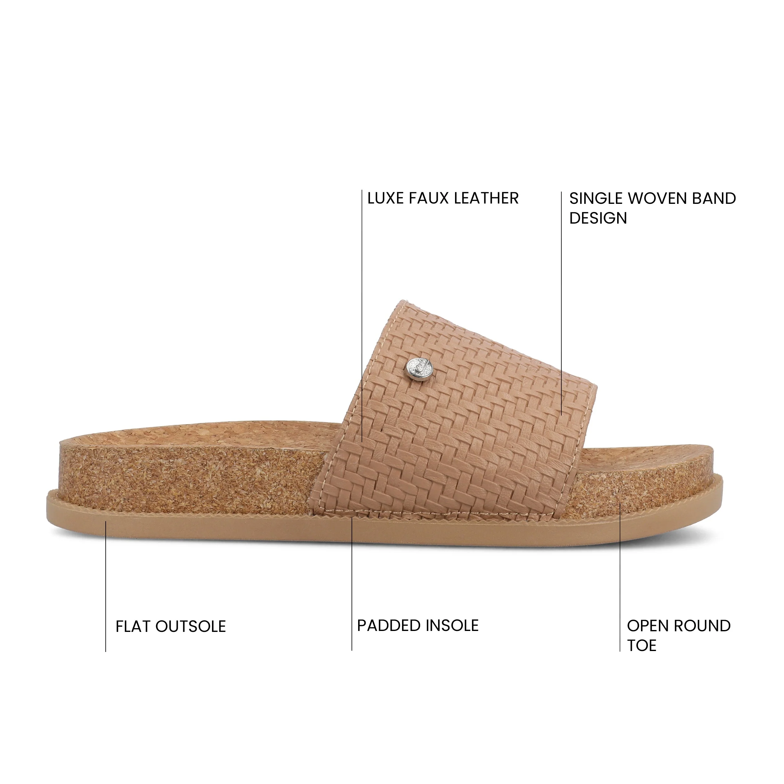 SHEENA SLIP ON BEACH SANDALS - Brown - Image 6