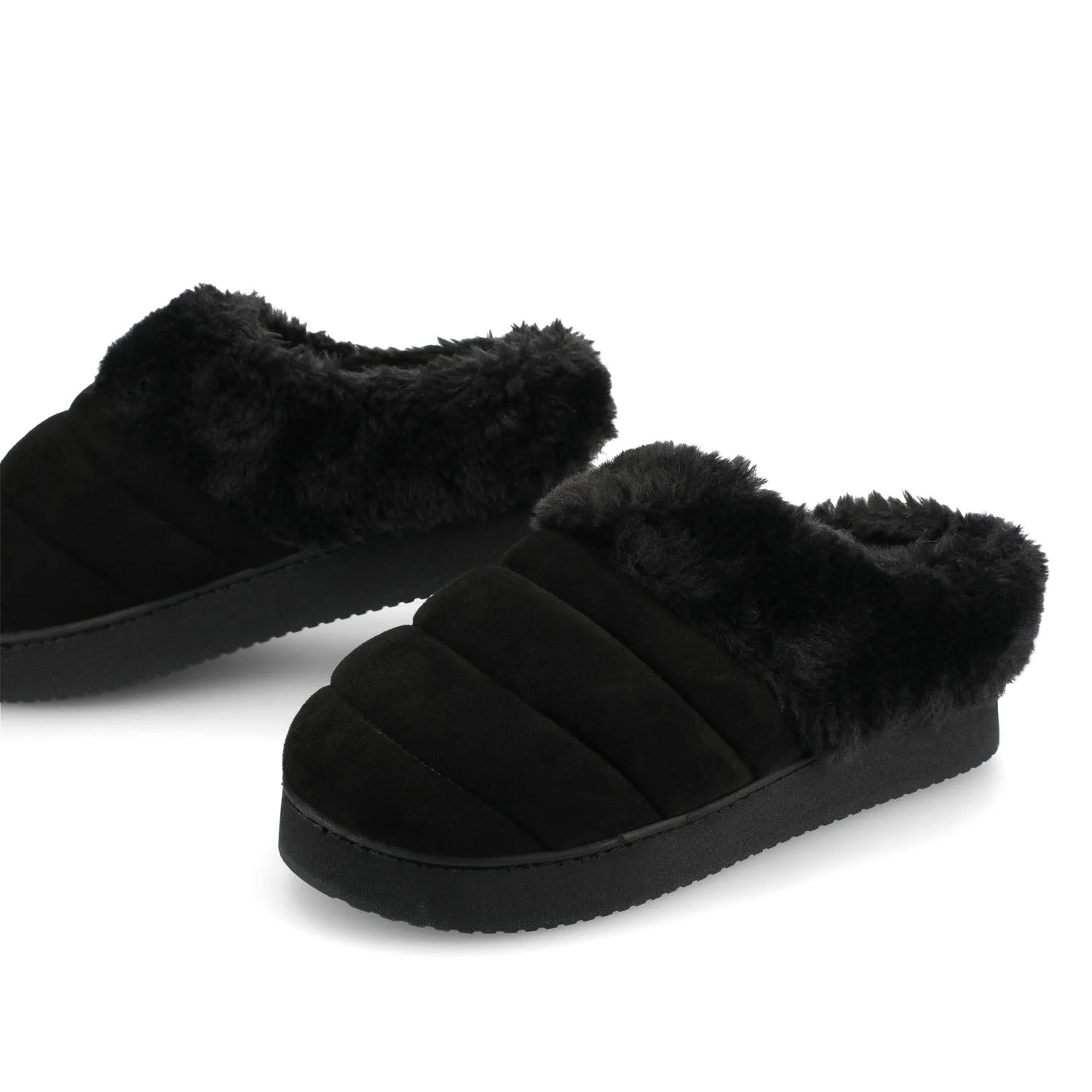 BLAIR SLIPPERS IN FAUX SUEDE - Black Faux Suede - Image 3