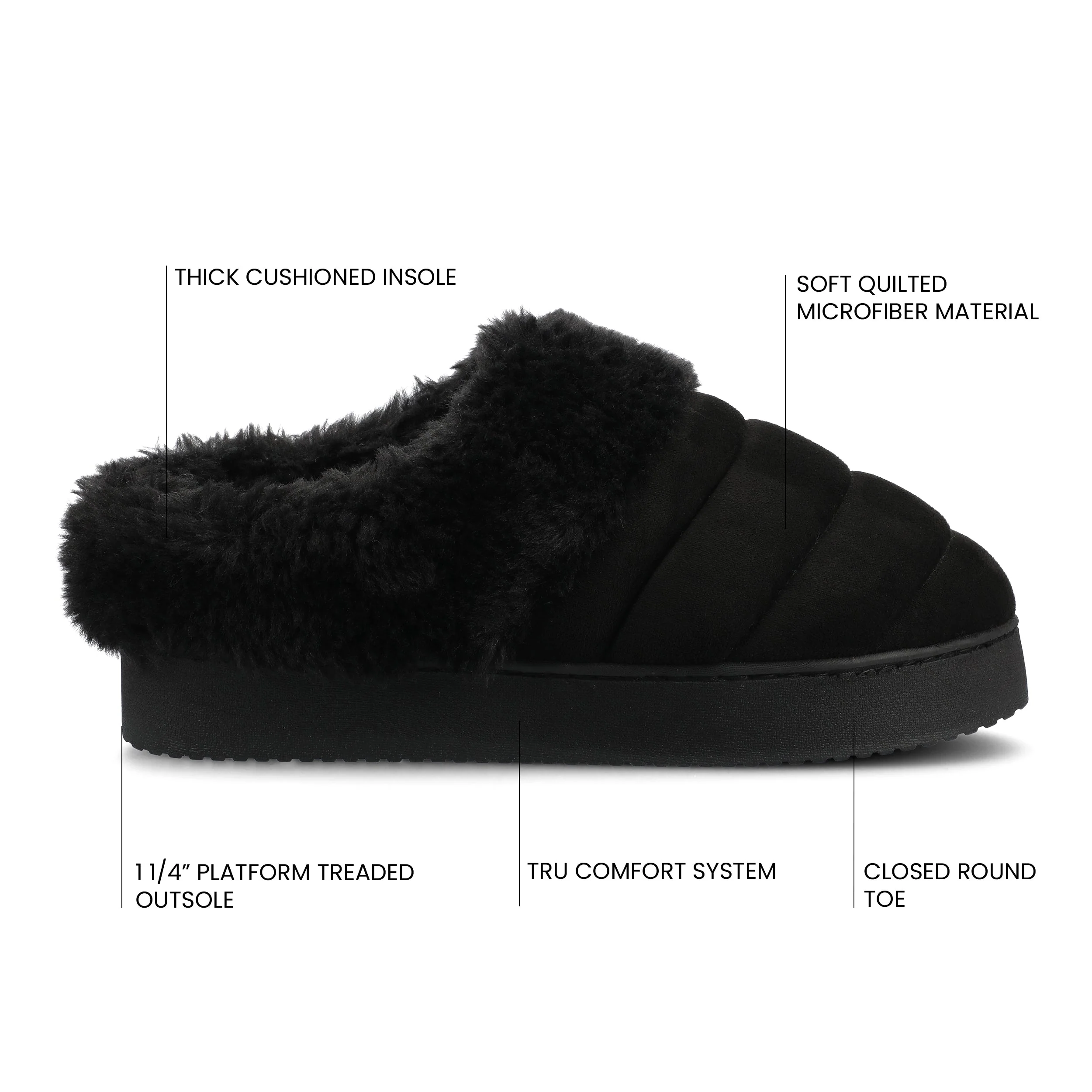 BLAIR SLIPPERS IN FAUX SUEDE - Black Faux Suede - Image 7